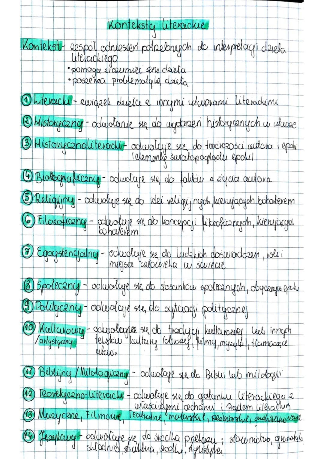 # Konteksty literackie

Kontekst- zespół odniesien potrebnejch do interprelagi darela.
literackiego
*   pomaga eiczumiec sens dieta
*   posz