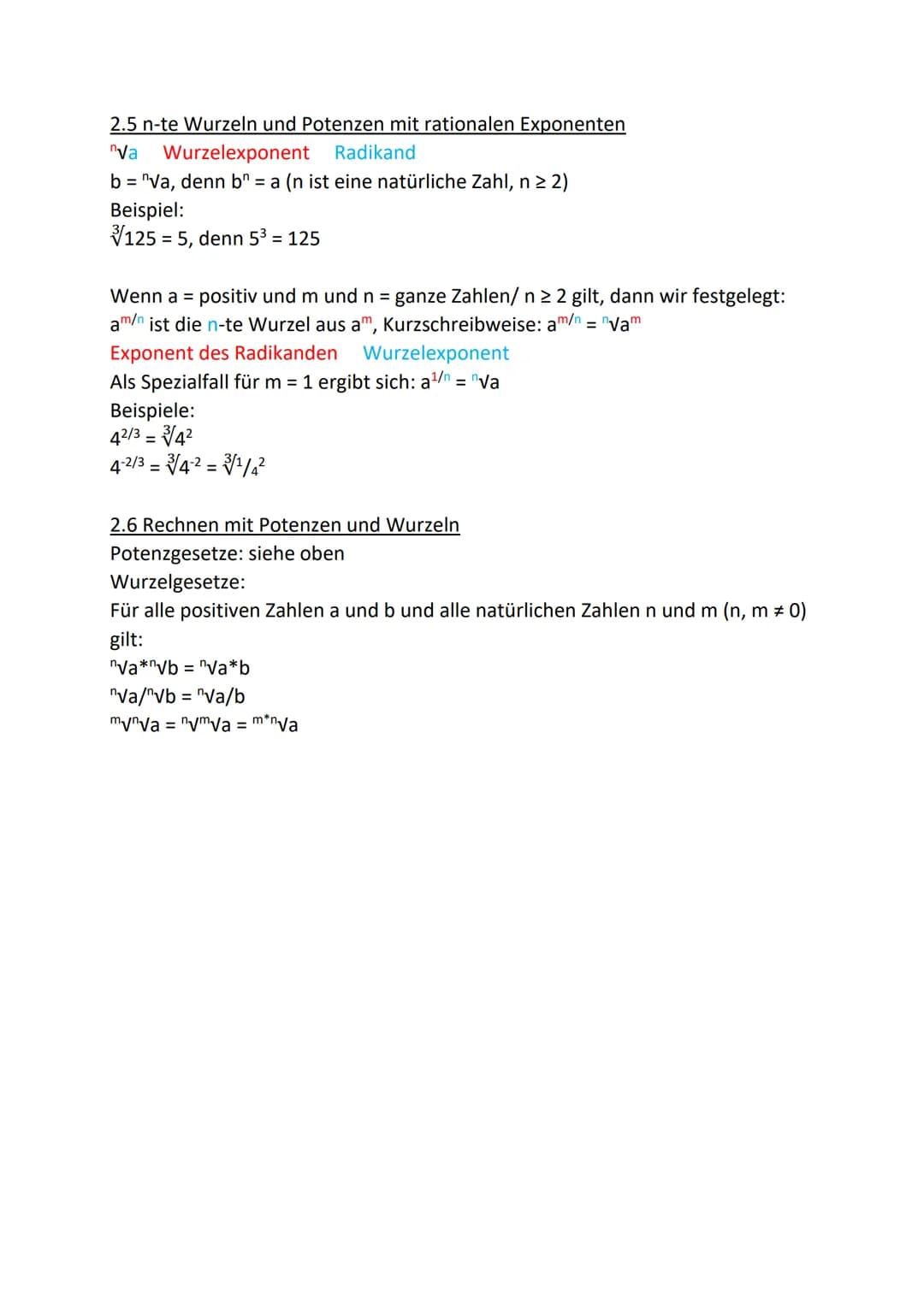 Mathearbeit Nr.2
Thema: Potenzen

2.1 Potenzen
$a^n$ = Potenz Exponent Basis
Es gilt $a^0$ = 1 für a ≠ o. (es wurde DO angewendet)
Kla-Po-Pu