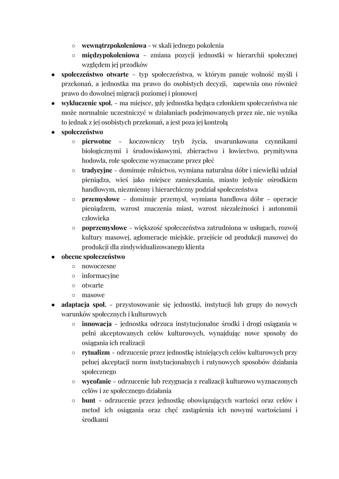 # WOS zagadnienia maturalne

społeczeństwo

- zbiorowość grupa ludzi, pomiędzy którymi wytworzyła się choćby przez krótki
  czas trwała więź