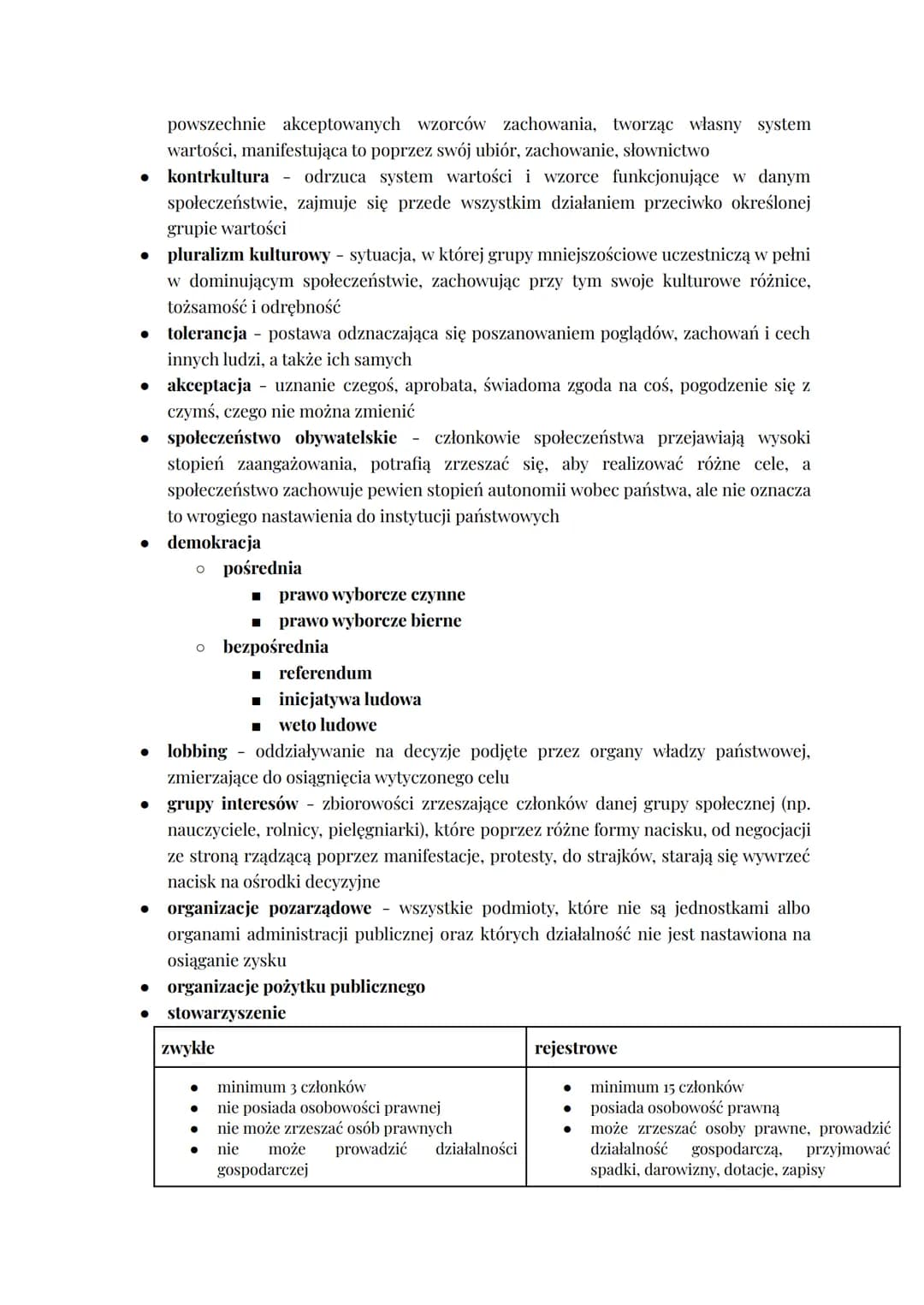 # WOS zagadnienia maturalne

społeczeństwo

- zbiorowość grupa ludzi, pomiędzy którymi wytworzyła się choćby przez krótki
  czas trwała więź