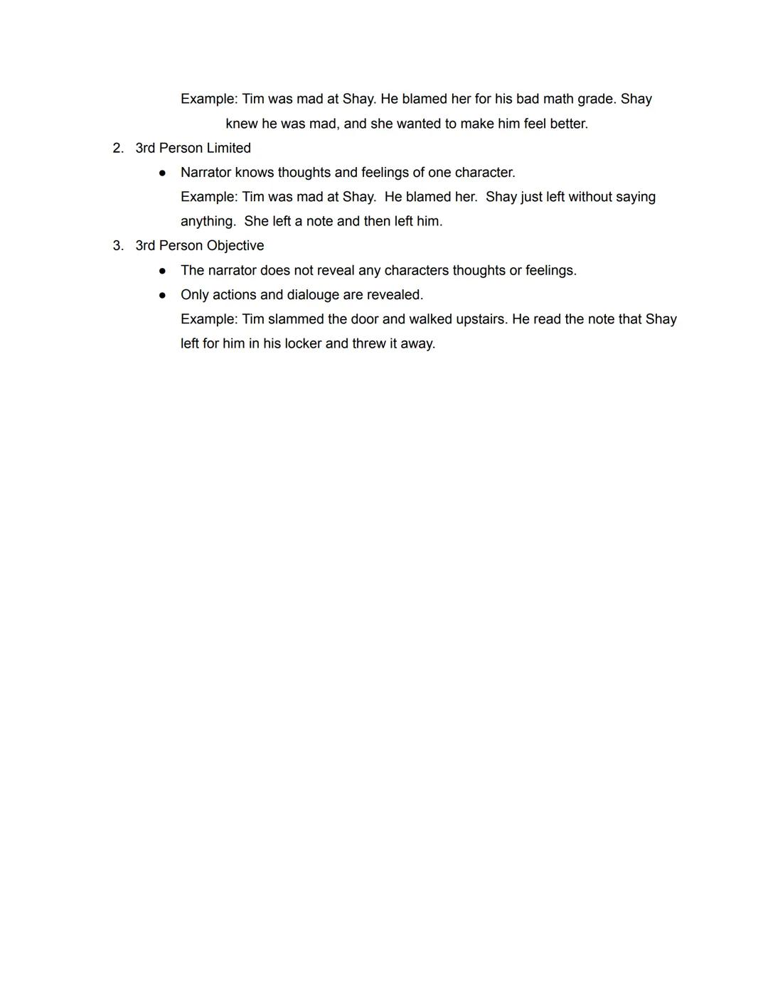 # Point of View Guided Notes

Point of View: The narrator's perspective on the story. In other words, who is telling the story.

Perspective