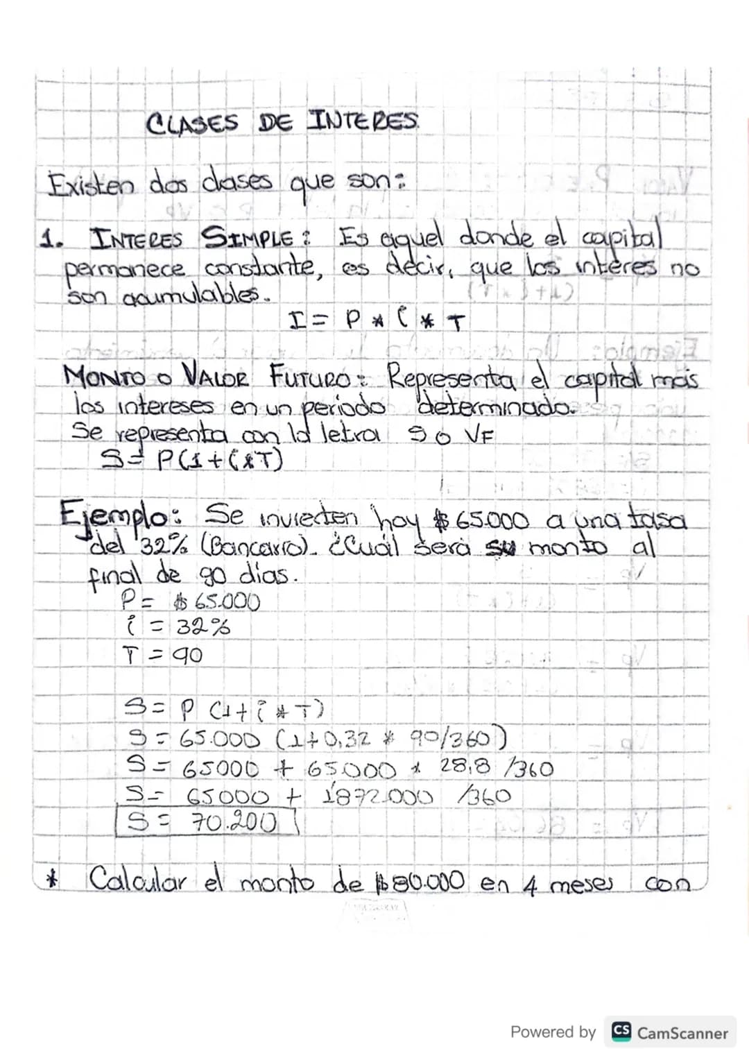 # CLASES DE INTERES

Existen dos dases que son:

1. INTERES SIMPLE? Es aquel donde el capital
permanece constante, es decir, que los interes