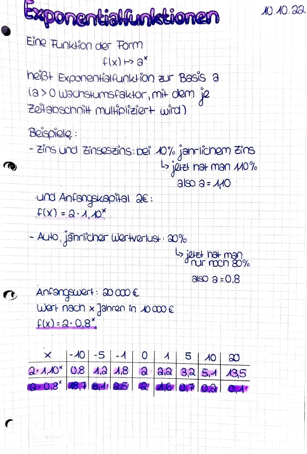 # exponentielles Wachstum und 26.09.2022

# Logarithmus

## 1. Lineares und exponentielles Wachstum

→Arbeitsblat Geld sparen jeden Tag +0.0