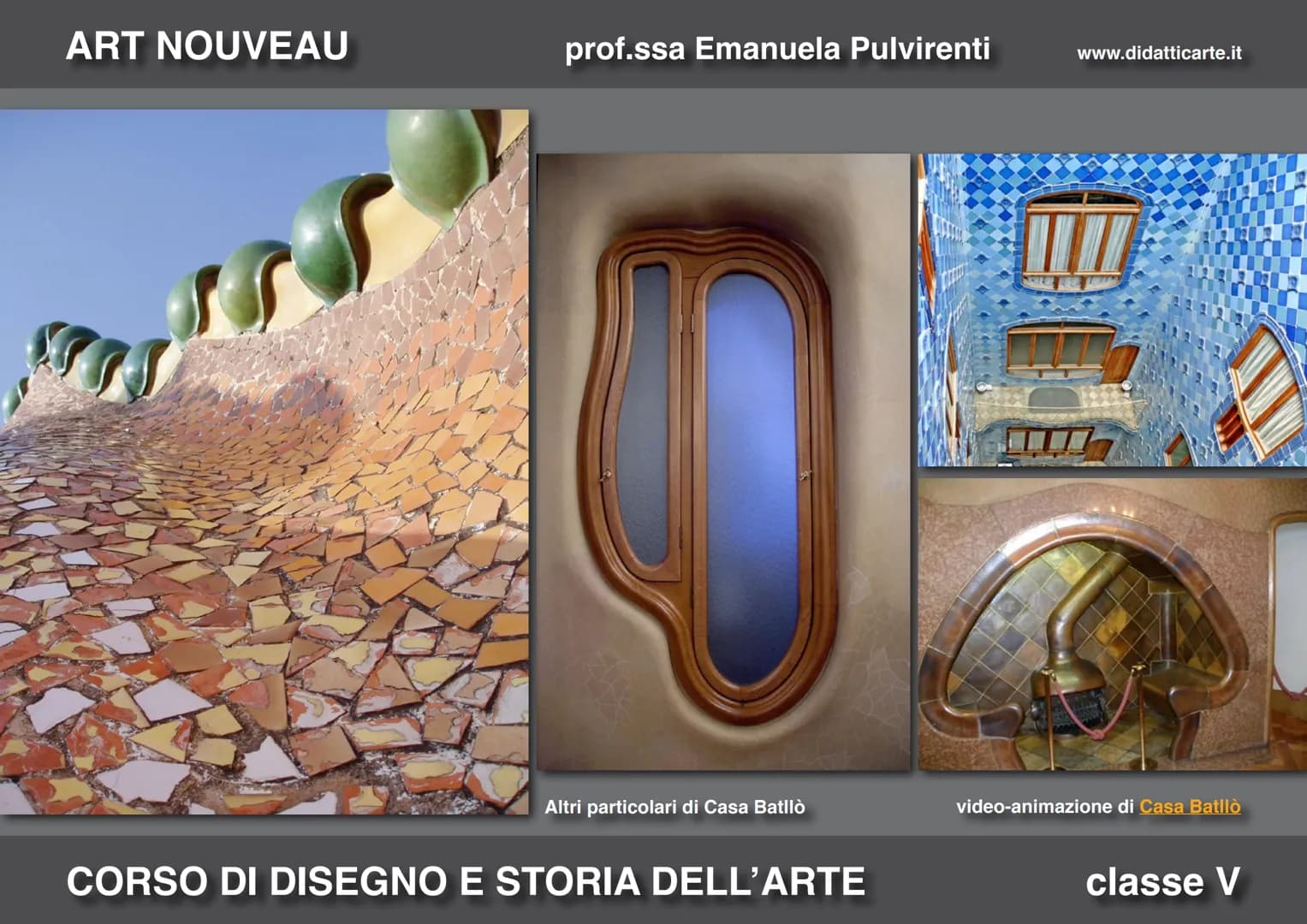 ART NOUVEAU

prof.ssa Emanuela Pulvirenti

www.didatticarte.it

16. ART NOUVEAU

CORSO DI DISEGNO E STORIA DELL'ARTE

classe V ART NOUVEAU
p