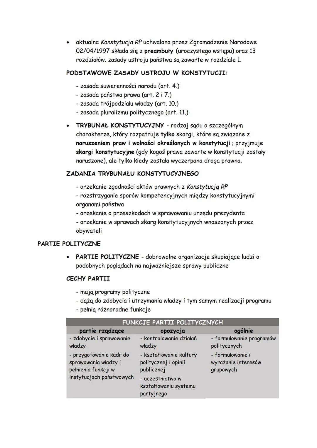 # ustrój demokratyczny rzeczypospolitej polskiej

PAŃSTWO I JEGO FUNKCJE

- państwo tworzą trzy elementy:
  - terytorium
  - obywatele
  - z