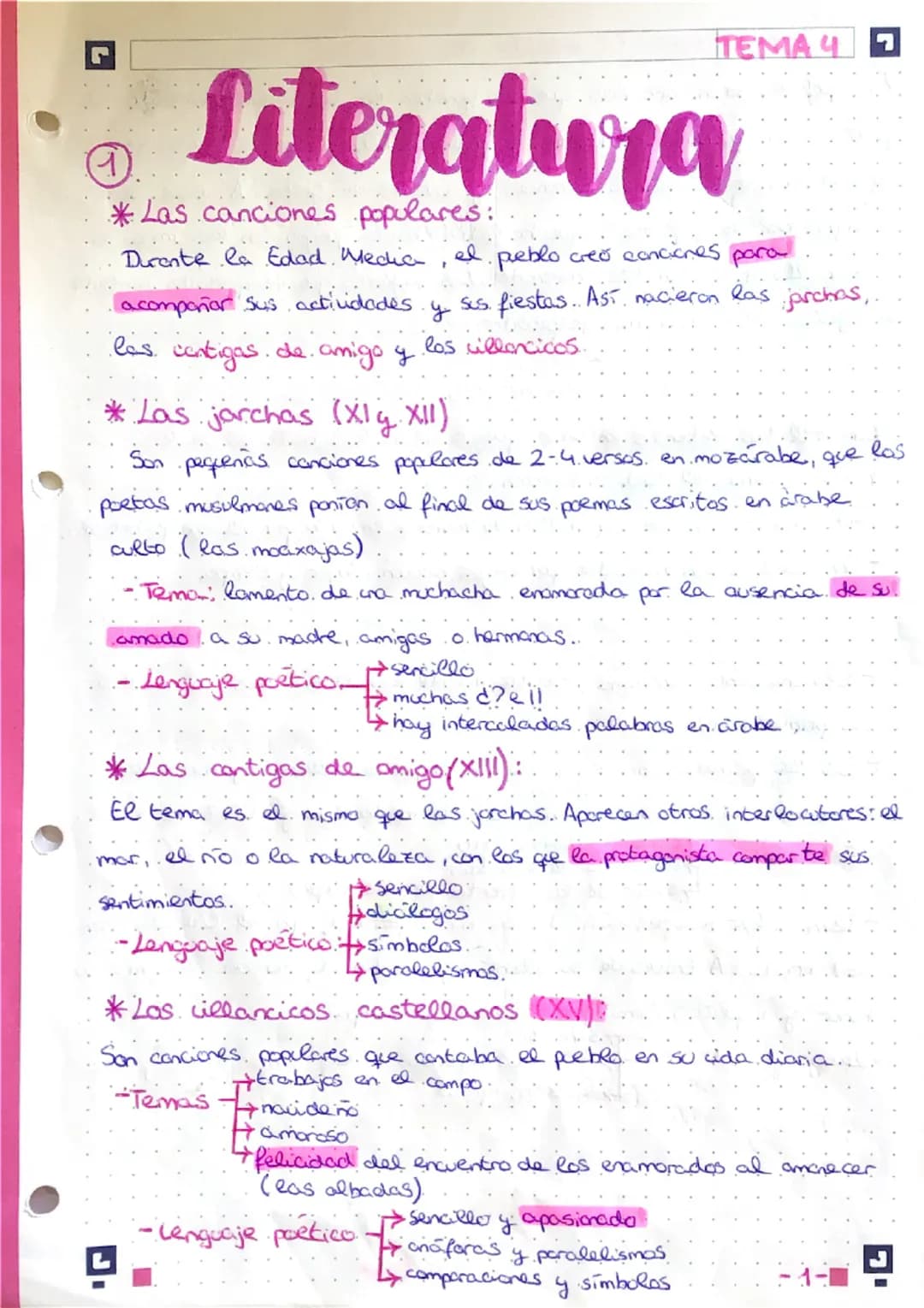 TEMA 4
# Literatura
*Las canciones populares:
Durante la Edad Media, el pueblo creo canciones para
acompañar sus actividades y sus fiestas. 