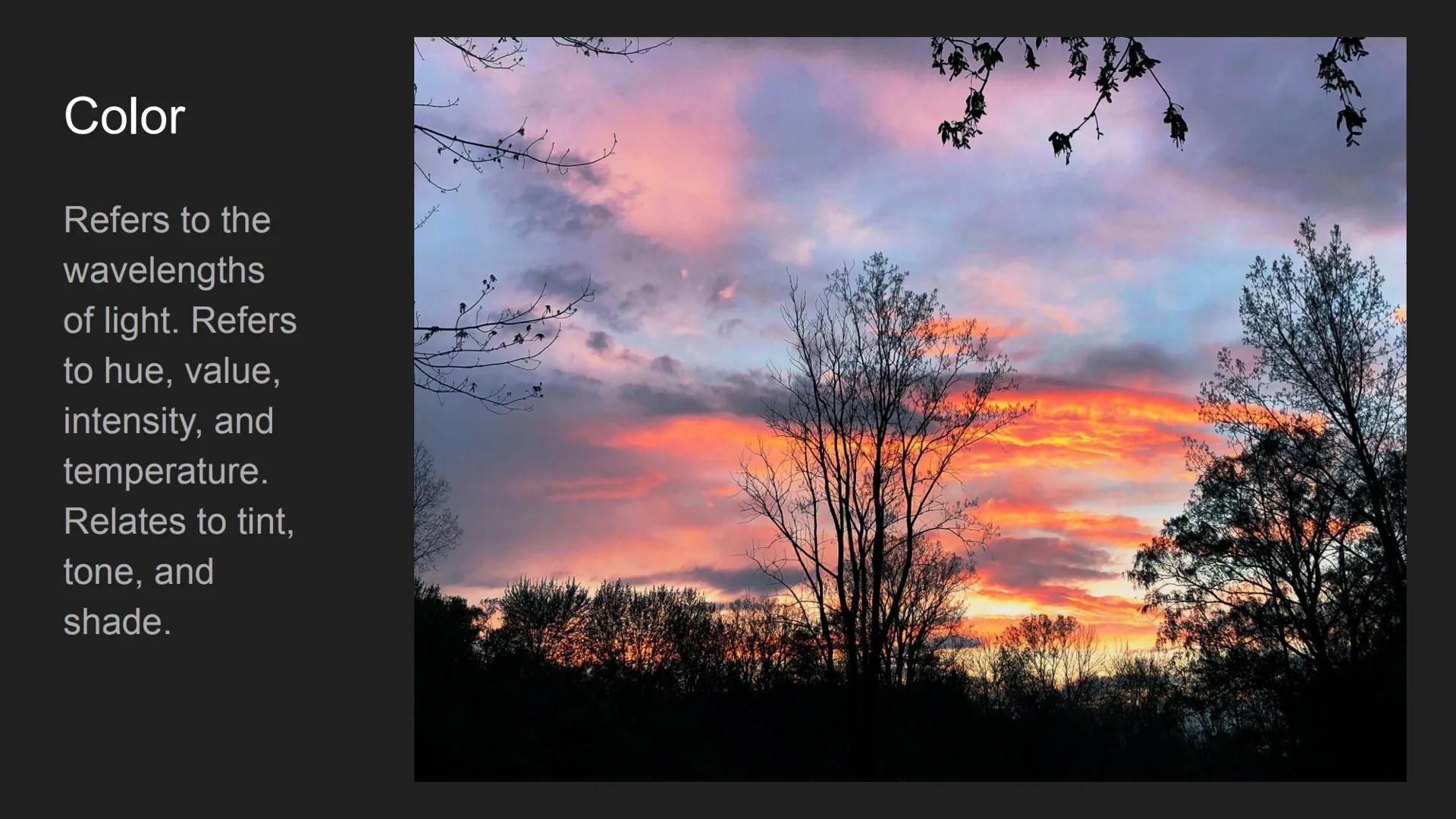 # The Elements and
# Principles of Design
Cecilya Guilbault 2nd hour Line

Horizontal,
vertical,
diagonal.
Straight,
curved,
dotted,
broken.