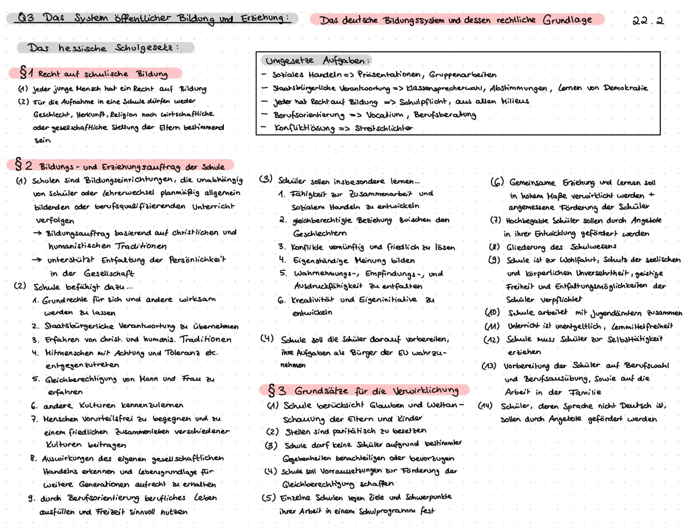# Q3 Das System öffentlicher Bildung und Erziehung:

Definition von Bildung:
- bedeutet, im Bilde sein", womit
gemeint ist, die Welt zu vers