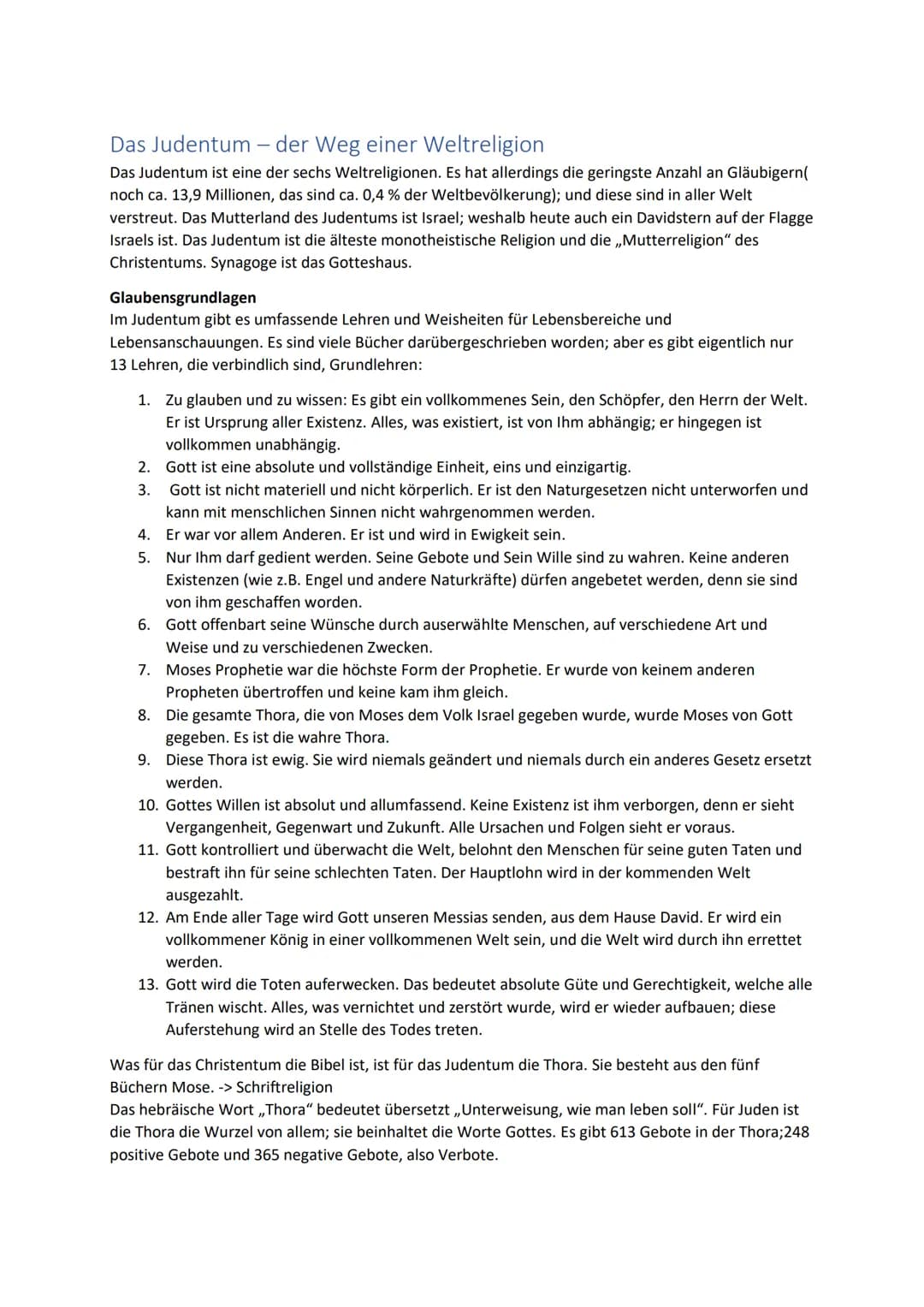# Das Judentum - der Weg einer Weltreligion

Das Judentum ist eine der sechs Weltreligionen. Es hat allerdings die geringste Anzahl an Gläub