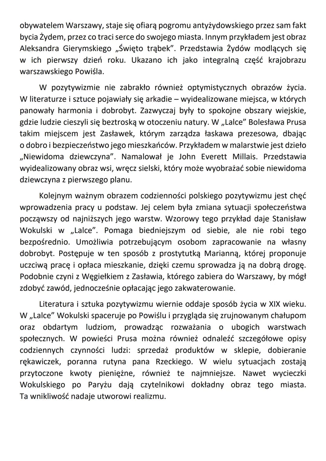 Temat: Obrazy codzienności obecne w literaturze i sztuce pozytywizmu.

Sztuka i literatura pozytywistyczna charakteryzuje się realizmem. Pol