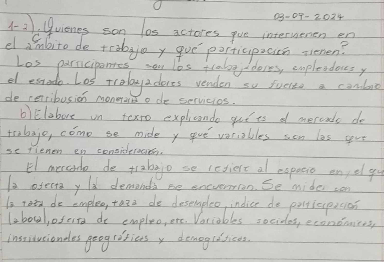 03-09-2024

1-2), Quienes son los actores que intervienen en
el ámbito de trabajo y qué participación tienen?
Los participantes con los trab
