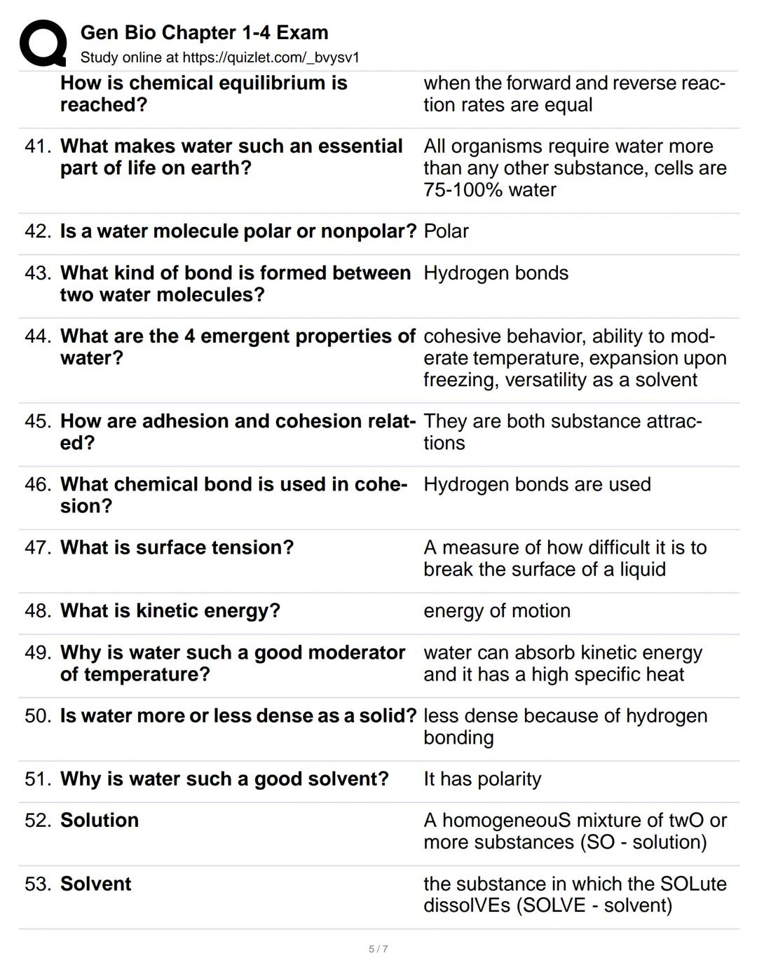 # Gen Bio Chapter 1-4 Exam
Study online at https://quizlet.com/_bvysv1

1. What is biology? The scientific study of life.

2. What are emerg