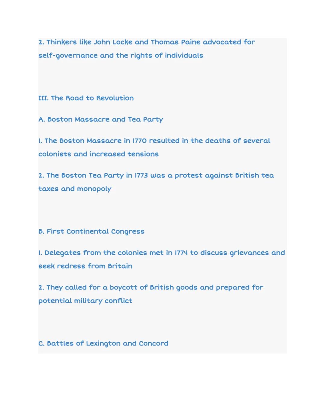 # Review of the American Revolution

Grade 8

76:

I. Introduction

A. The American Revolution was a war fought between Great Britain
and th