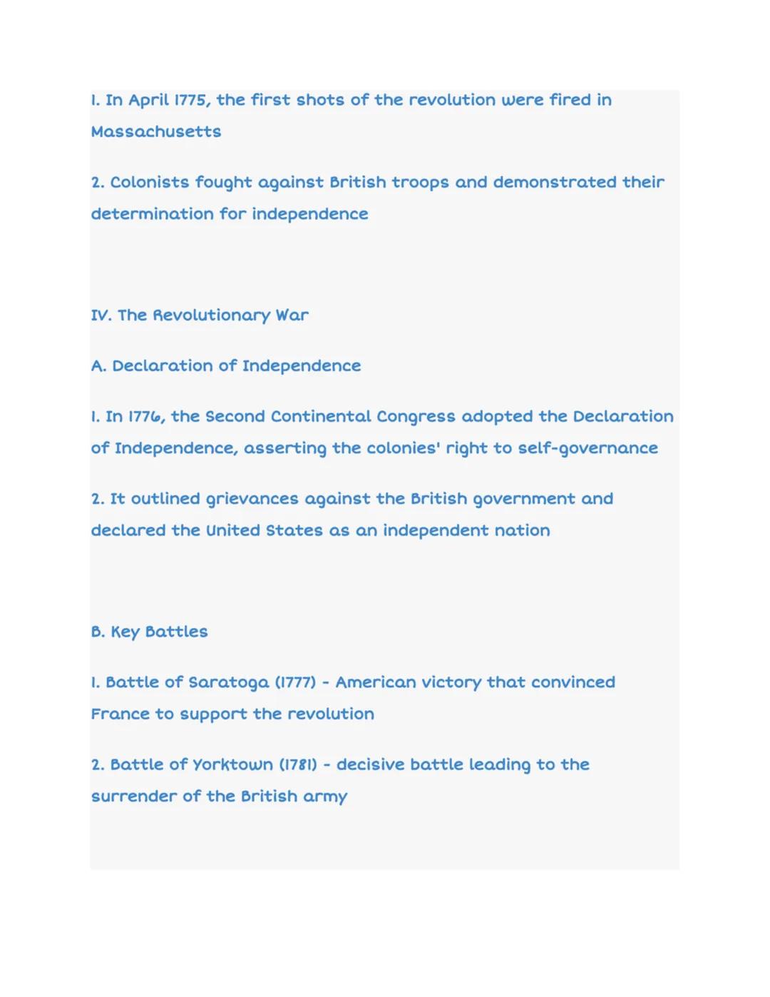 # Review of the American Revolution

Grade 8

76:

I. Introduction

A. The American Revolution was a war fought between Great Britain
and th