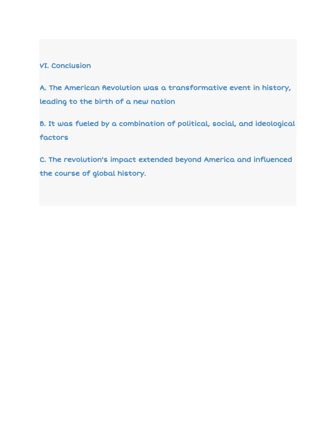 # Review of the American Revolution

Grade 8

76:

I. Introduction

A. The American Revolution was a war fought between Great Britain
and th