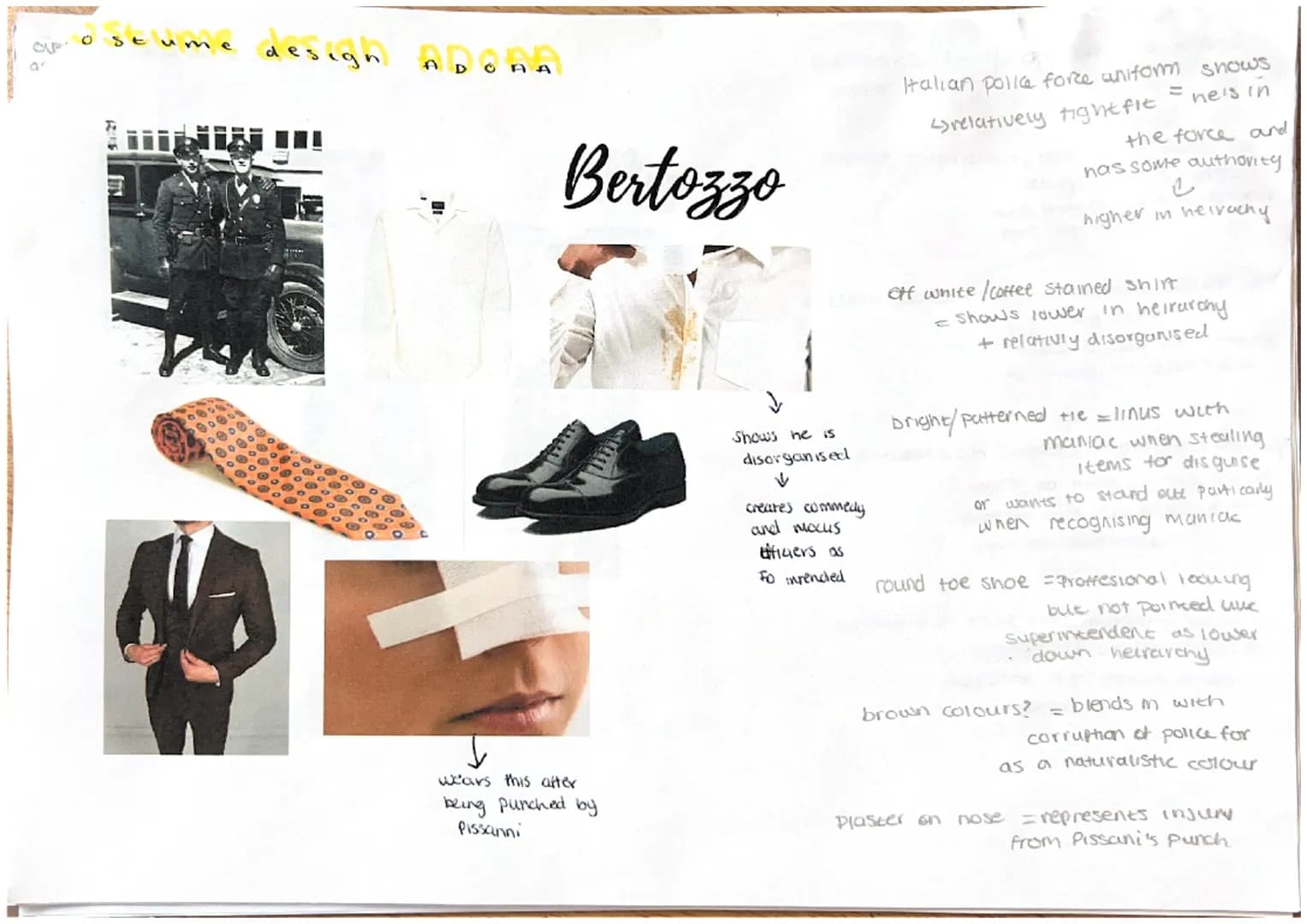 Costume elements:
> costume shapes can create
different impressions of characters

different
costume elements
can change how an actor
stands