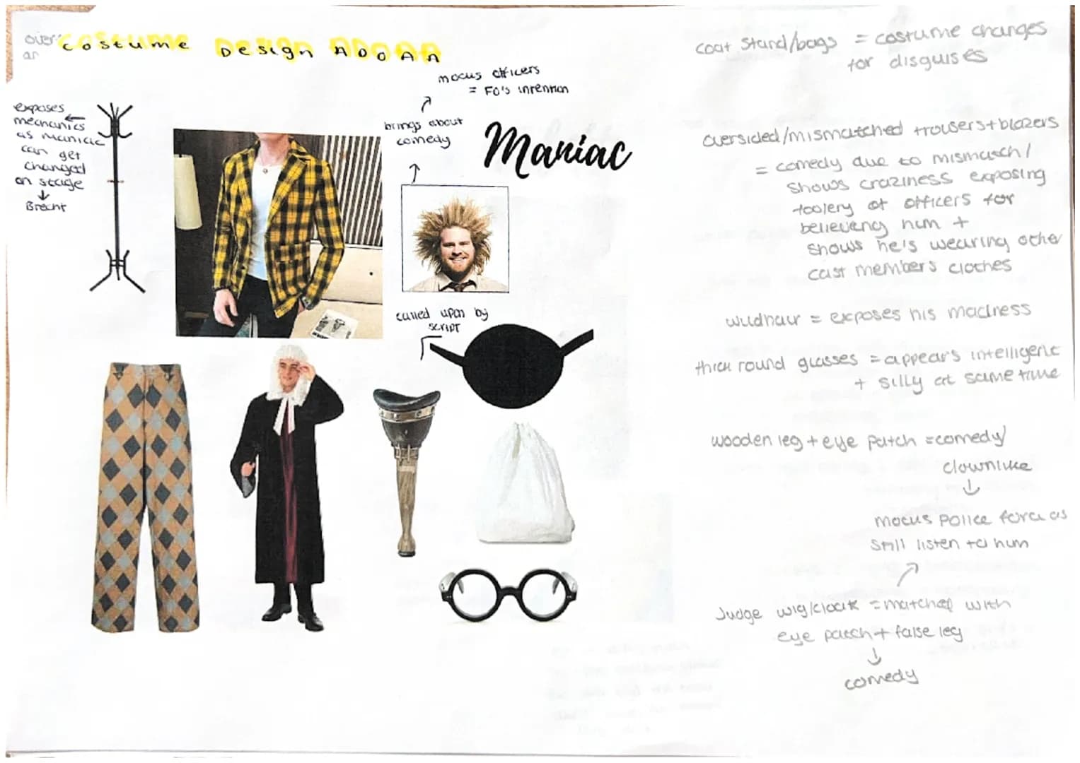 Costume elements:
> costume shapes can create
different impressions of characters

different
costume elements
can change how an actor
stands