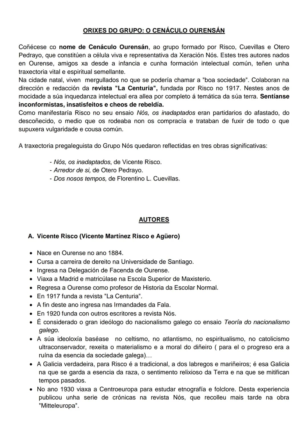 # O GRUPO NÓS/ A XERACIÓN NÓS

Coñécese co nome de Grupo/Xeración Nós ao grupo de escritores que en 1920 fundaron a
revista do mesmo nome. E