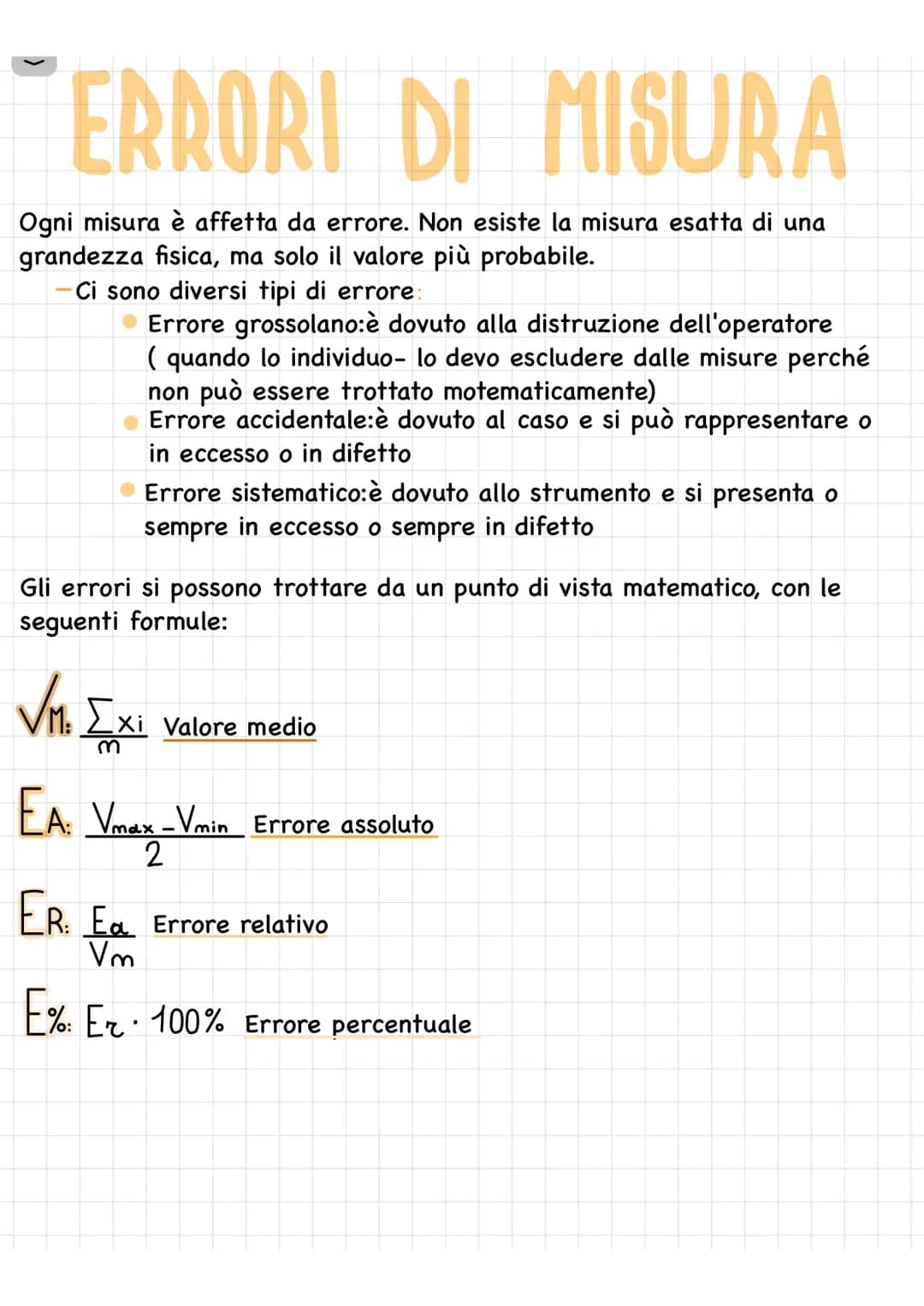 # ERRORI DI MISURA

Ogni misura è affetta da errore. Non esiste la misura esatta di una
grandezza fisica, ma solo il valore più probabile.
-