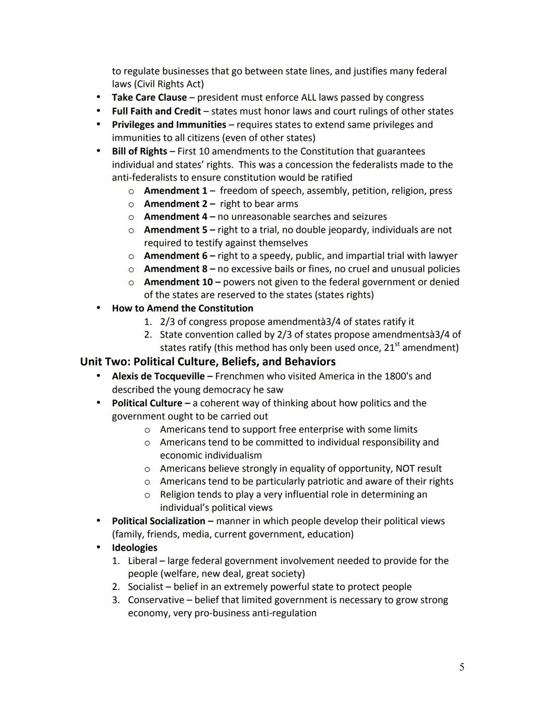 # AP Government Study Guide

Unit One: Constitutional Underpinnings
Fundamental Principles of Democracy
- Direct Democracy - citizens meet a
