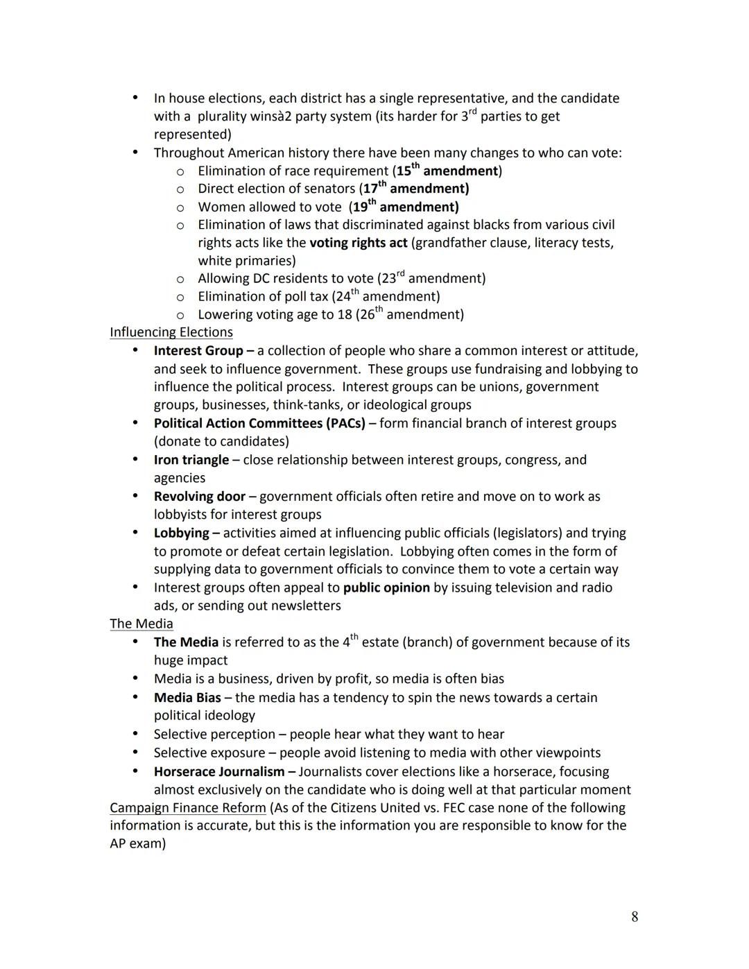 # AP Government Study Guide

Unit One: Constitutional Underpinnings
Fundamental Principles of Democracy
- Direct Democracy - citizens meet a