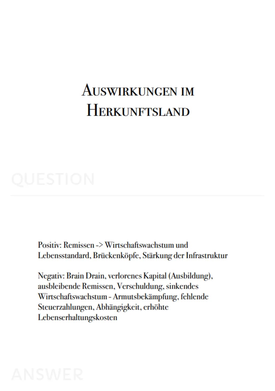 Geo-
Karteikarten PUSH FAKTOREN

QUESTION

Krieg, politische Instabilität, Naturkatastrophen, Armut, Infrastruktur,
Bildungseinrichtungen, m
