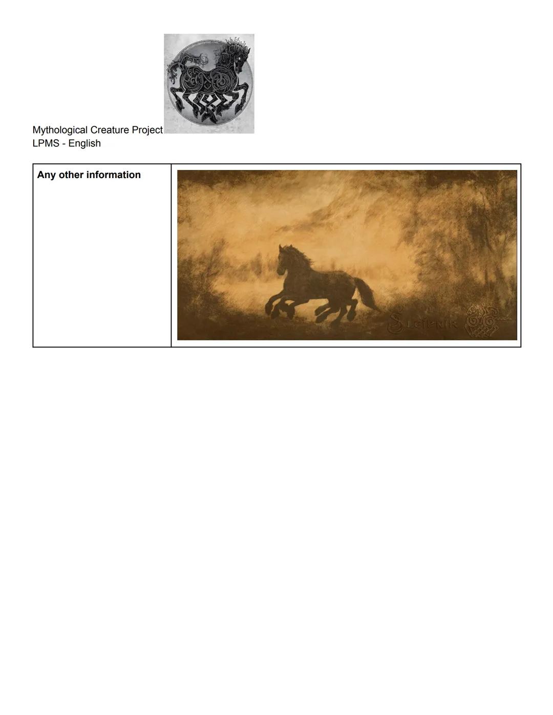 Mythological Creature Project
LPMS - English

This Google Document will be located in your Drive - Fill in the following information for you