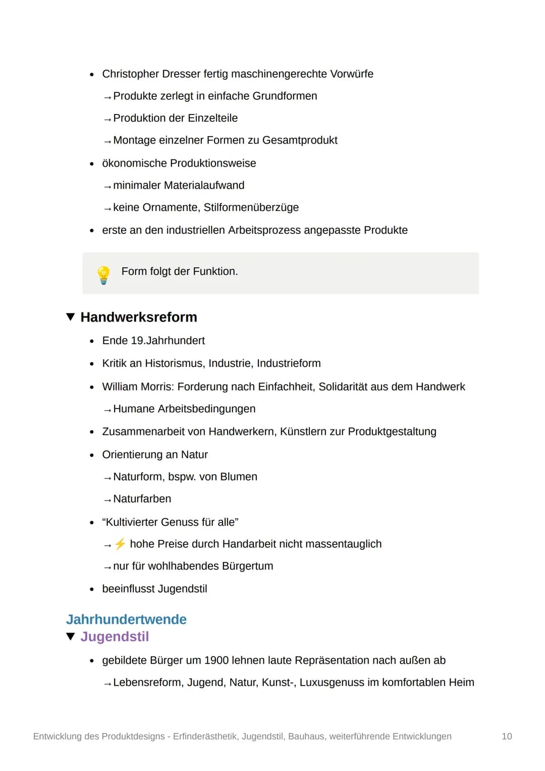 Entwicklung des
Produktdesigns -
Erfinderästhetik, Jugendstil,
Bauhaus, weiterführende
Entwicklungen

Q11/2

Das Design
▾ Definition des Des