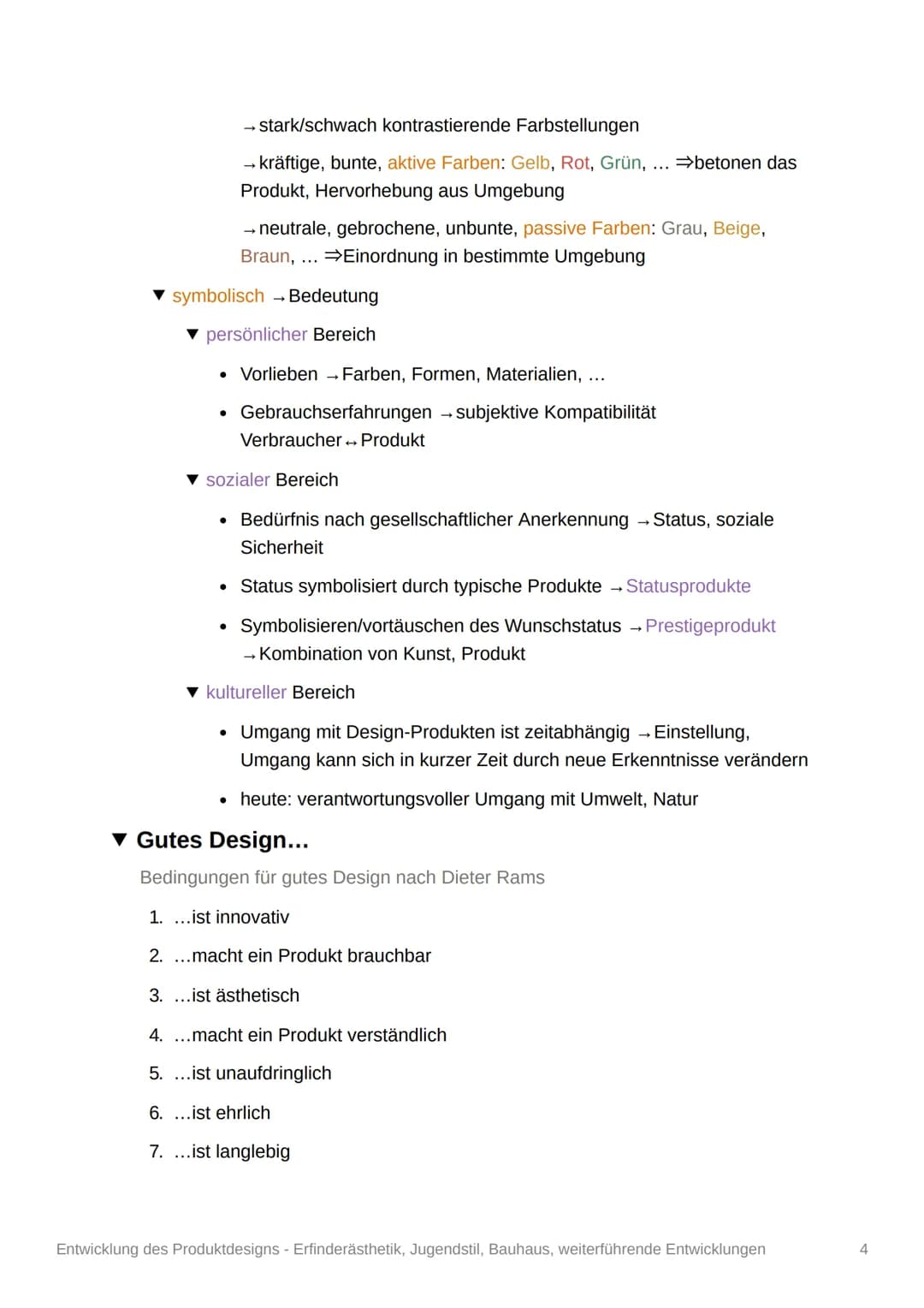 Entwicklung des
Produktdesigns -
Erfinderästhetik, Jugendstil,
Bauhaus, weiterführende
Entwicklungen

Q11/2

Das Design
▾ Definition des Des