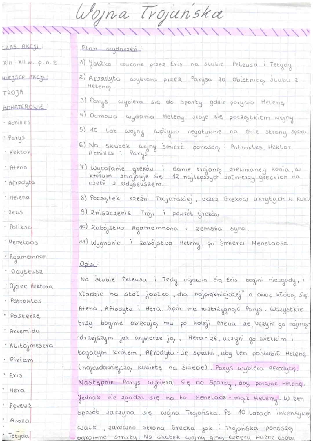 
<p>CZAS AKCJI: XIII-XII w. p.n.e.<br>HIEJSCE AXCJI: TROJA </p>
<h2>Bohaterowie wojny trojańskiej</h2>
<ul>
<li>Parys</li>
<li>Hektor</li>
<