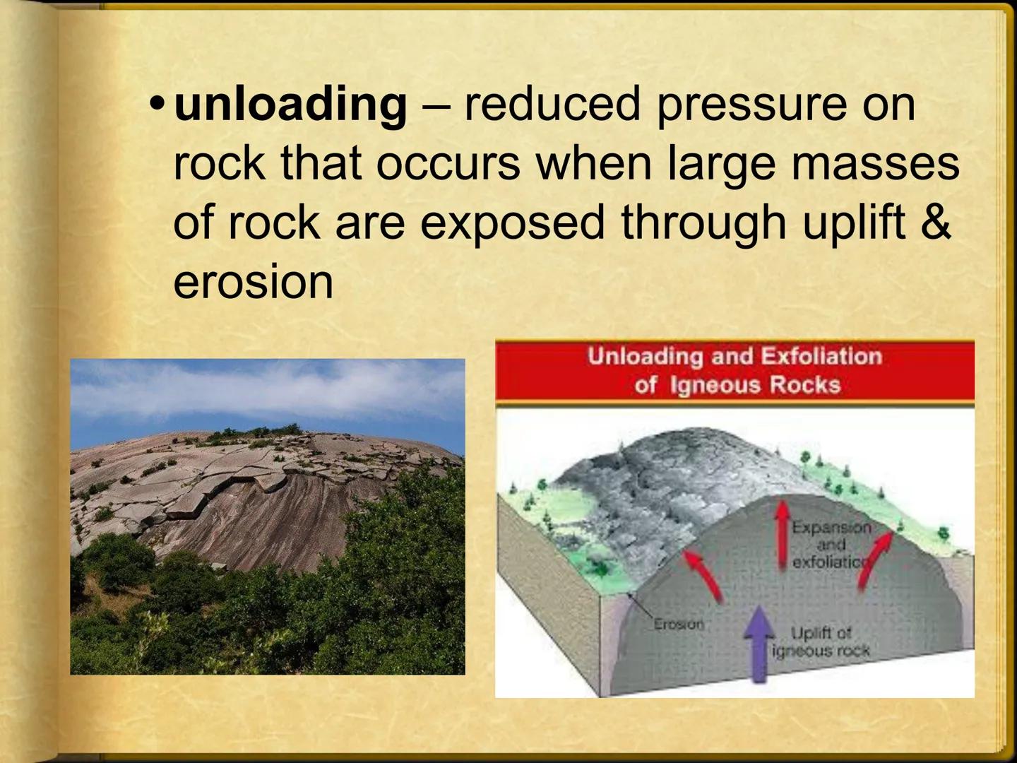 # Ch 5: Weathering, Soil, & Mass
Movements
## Ch 5.1: Weathering
Weathering - breaking down and changing
of rocks at or near Earth's surface