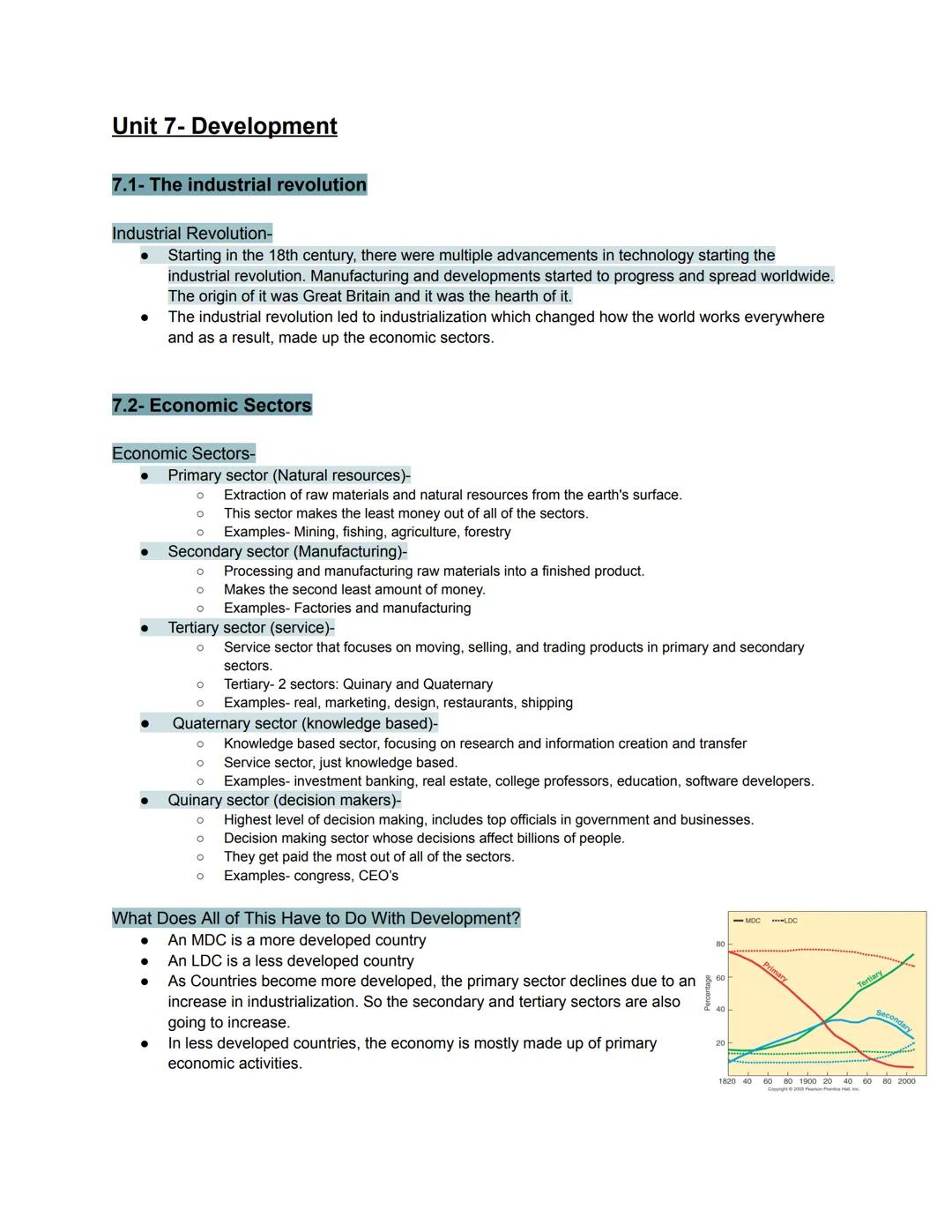 # Unit 7- Development

## 7.1- The industrial revolution

Industrial Revolution-

*   Starting in the 18th century, there were multiple adva