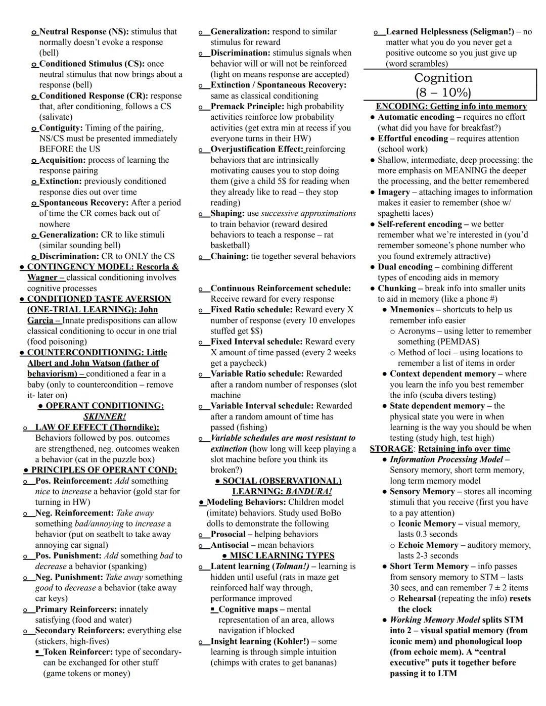 # AP Psychology Study Guide

History and Approaches
(2-4%)

• Psychology is derived from physiology
(branch of biology that deals with the
n