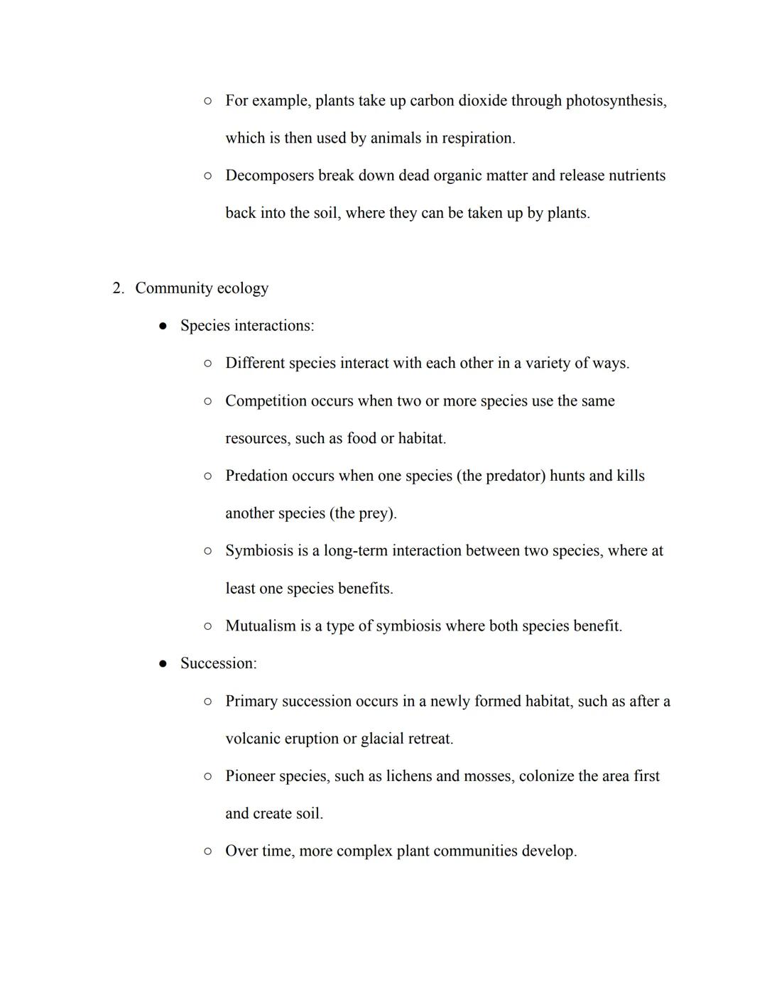 AP Biology Study Guide

VIII. Ecology:

1. Ecosystems

*   Biotic and abiotic factors:

    *   Biotic factors refer to living components of