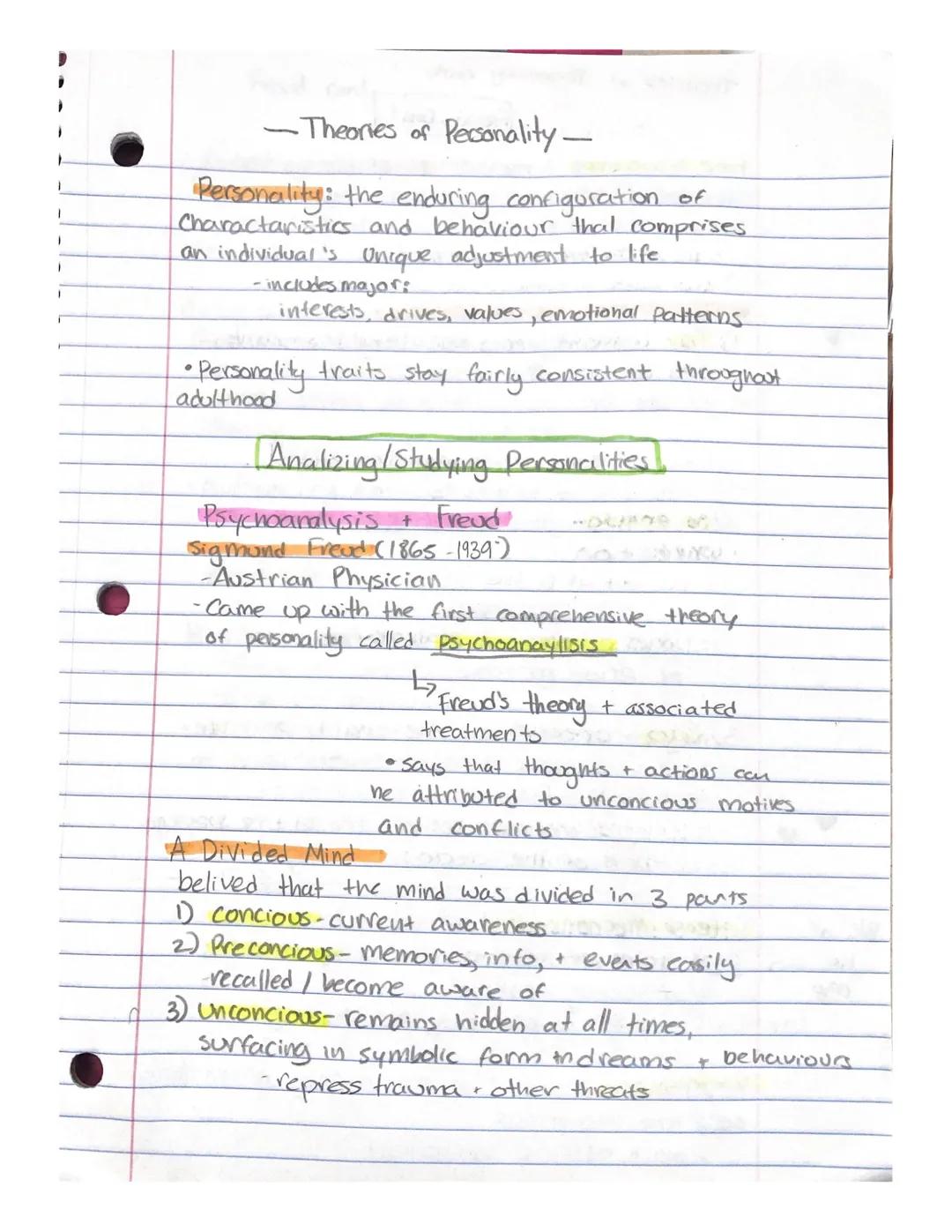 -Theories of Personality-

Personality: the enduring configuration of
Charactaristics and behaviour that comprises
an individual's unique ad