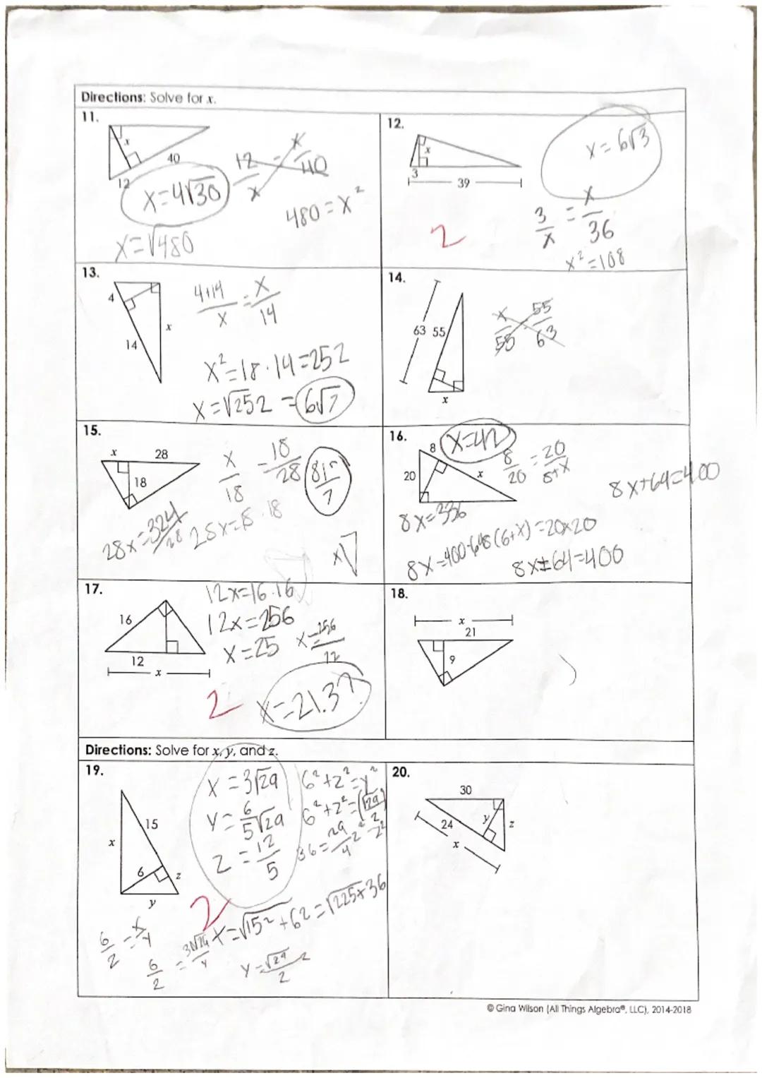 Nome: hidet Freeman
Date: Per: Unit 7: Right Triangles & Trigonometry
Homework 3: Similar Right Triangles
& Geometric Mean

**This is a 2-pa