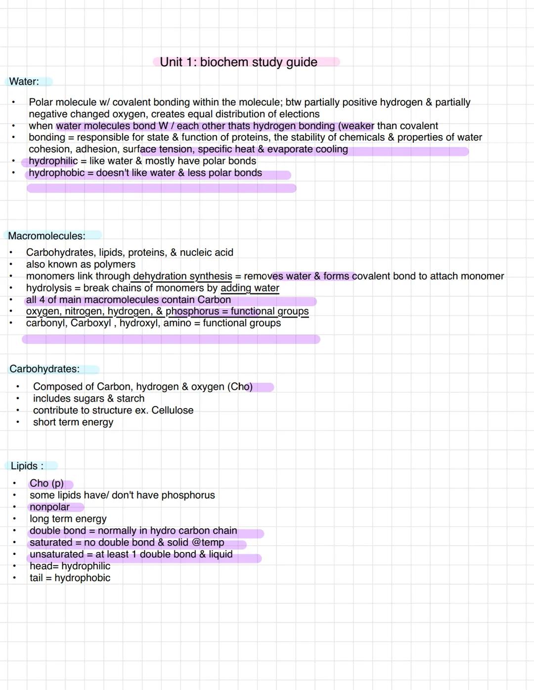 # Chapter 3 Carbon & molecular diversity of life

Proteins include a diversity of structures, resulting in a wide range of functions:

- Pro