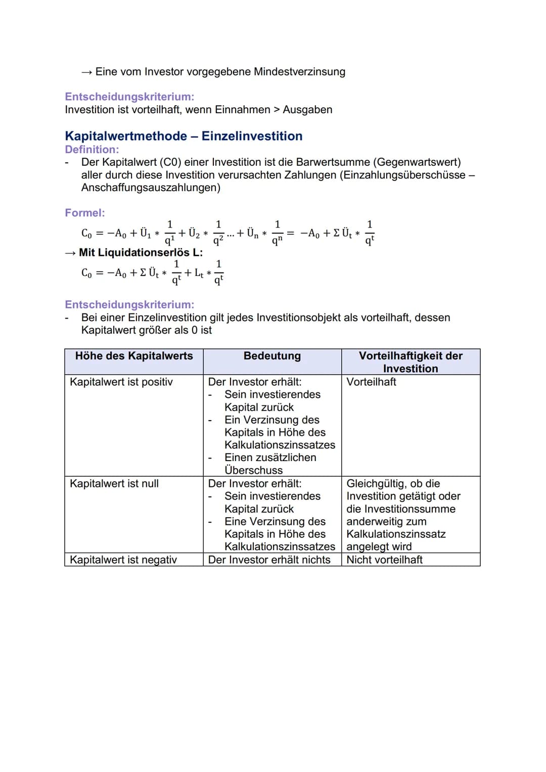 # BWL - Investition

Investitionsbegriff

Definition:

Investition ist die Verwendung finanzieller Mittel zur Beschaffung von
Vermögensgegen