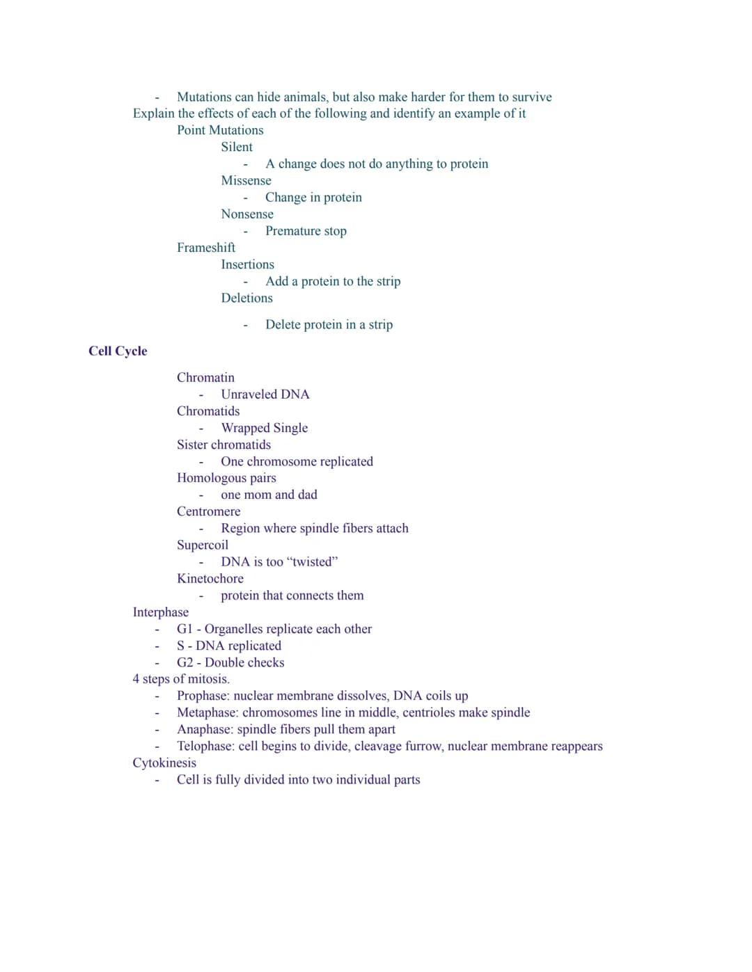 # UNIT 2 DNA AND CELL CYCLE STUDY GUIDE

History of DNA
- Chargaff's Rule - Base Pair Rule (30:30:20:20)
- Watson and Crick - Found the stru
