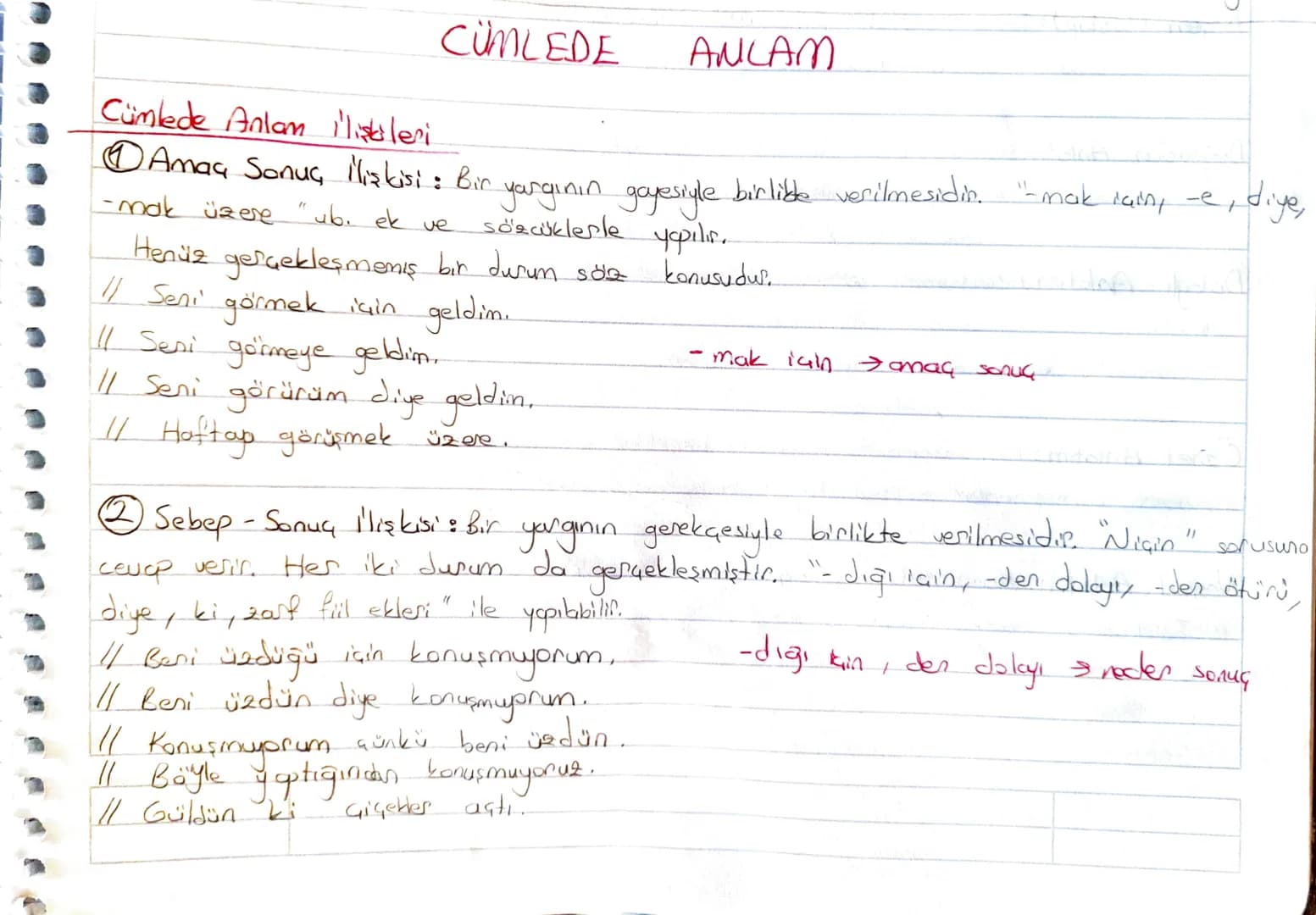 # CÜMLEDE ANLAM

Cümlede Anlam İlişkileri.

@Amaç Sonuç İlişkisi : Bir yargının gayesiyle birlible verilmesidir. "-mak rainy -e,

-mak üzere