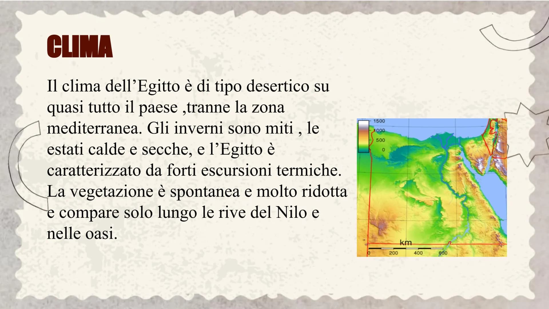 EGITTO # TERRITORIO

L'Egitto si trova nel nord-est dell'Africa e si
affaccia a nord sul Mar Mediterraneo, a est
confina con Israele, a oves