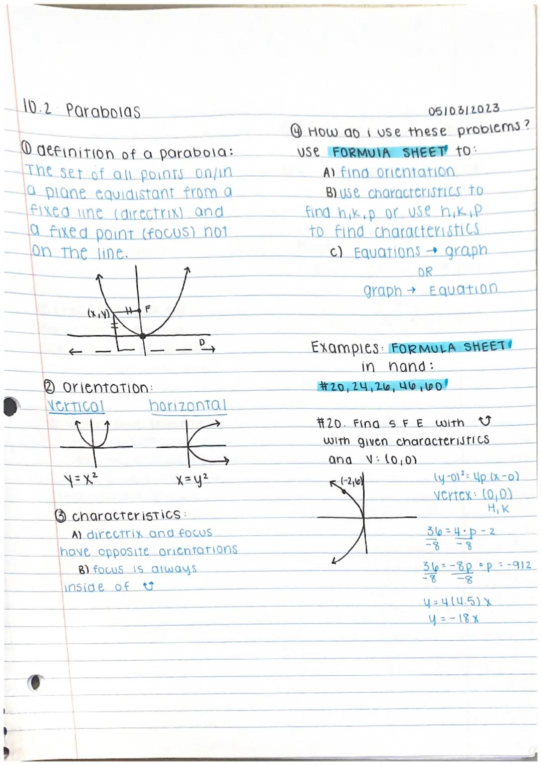 # 10.4 Hyperbolas

Definition:
The set of all (x,y)
points in a plant, the
difference of whose
distances from two
fixed points is constant.
