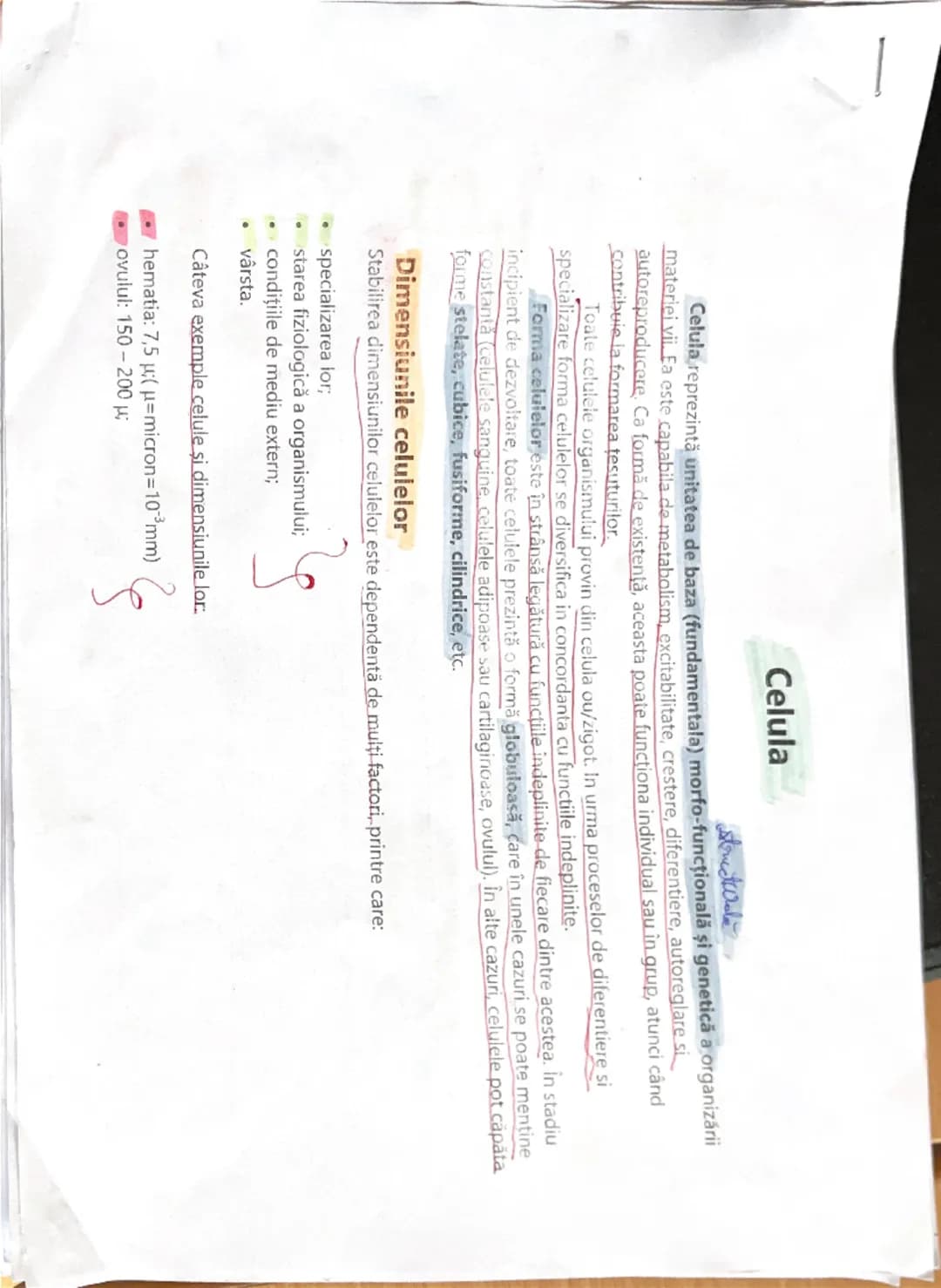 # Celula

strictWda

Celula reprezintă unitatea de baza (fundamentala) morfo-funcţională și genetică a organizării
materiei vii. Ea este cap
