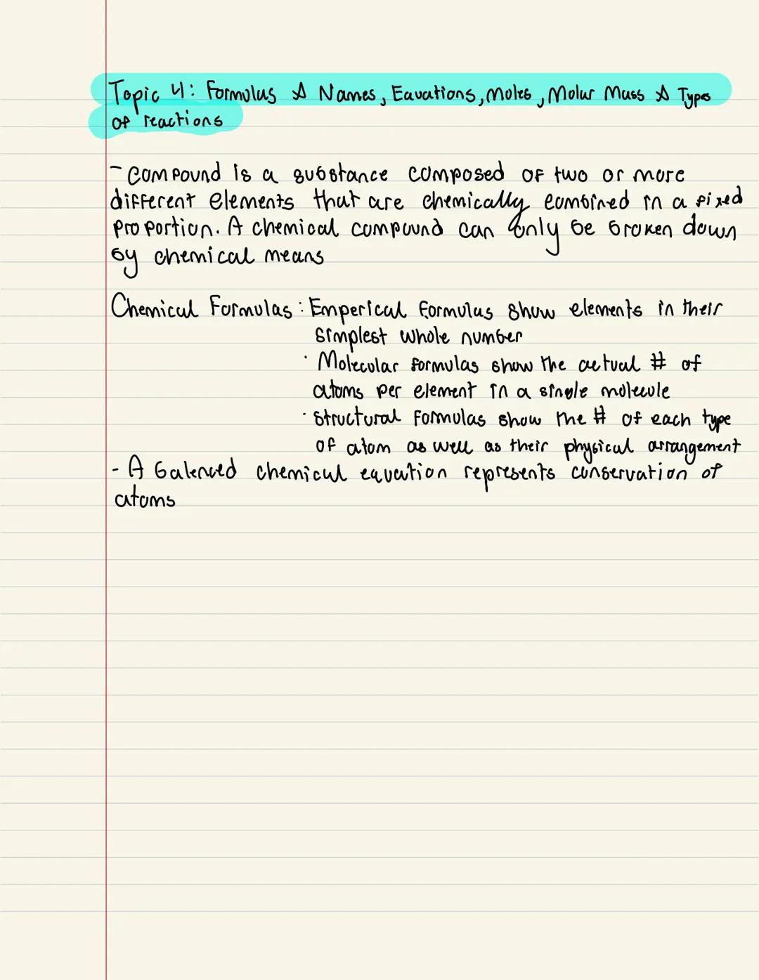 Topic 1: Matter and it's properties and changes
-Matter $\longrightarrow$ pure substance or mixture of substances.
Pure Subotance Celement o