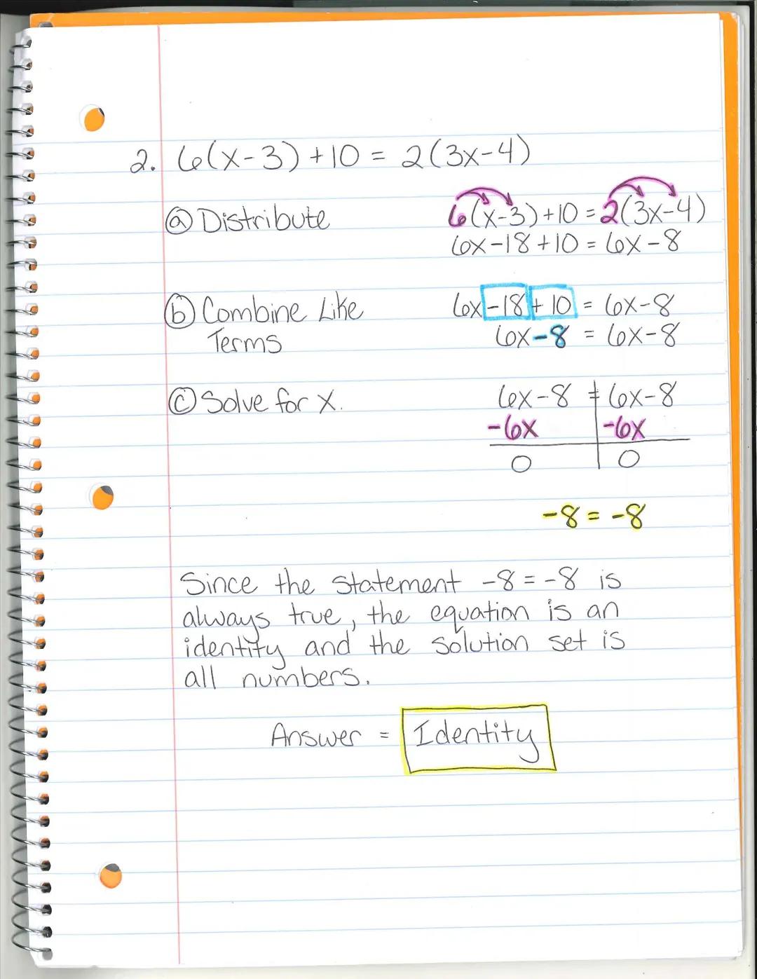 Multi-Step Equations (Part 2).

Number of Solutions:

One Solution - when the equation
has exactly one solution

Ex: $2x=20$
$X = 10$

Null 