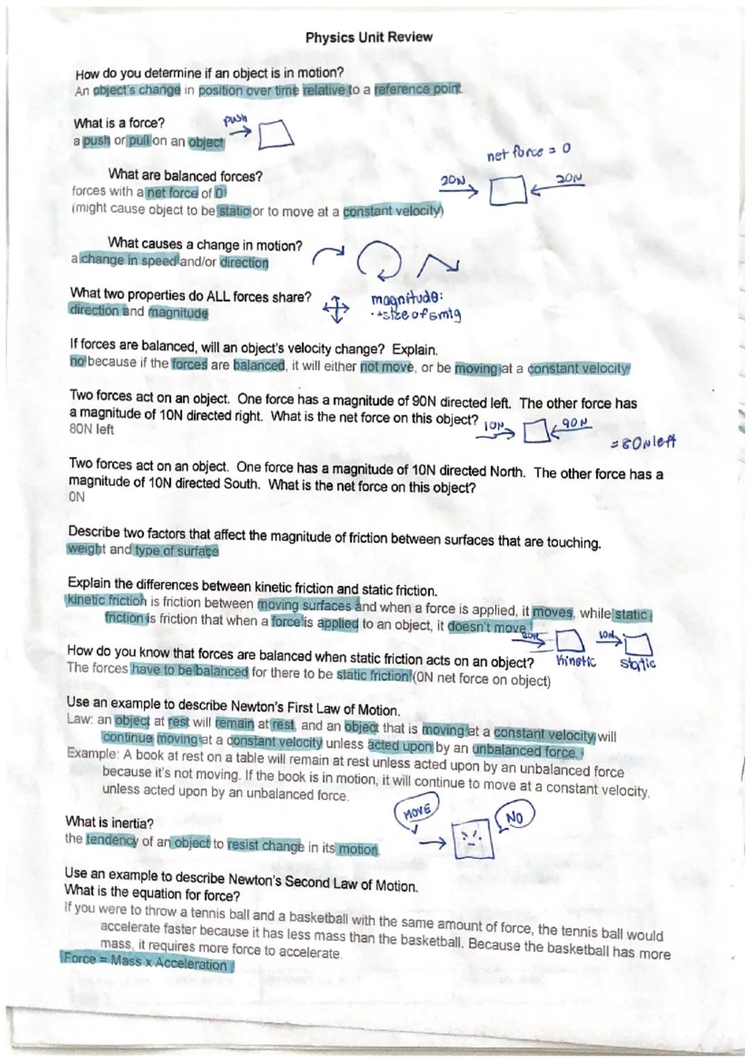 # Physics Unit Review

How do you determine if an object is in motion?
An object's change in position over time relative to a reference poin