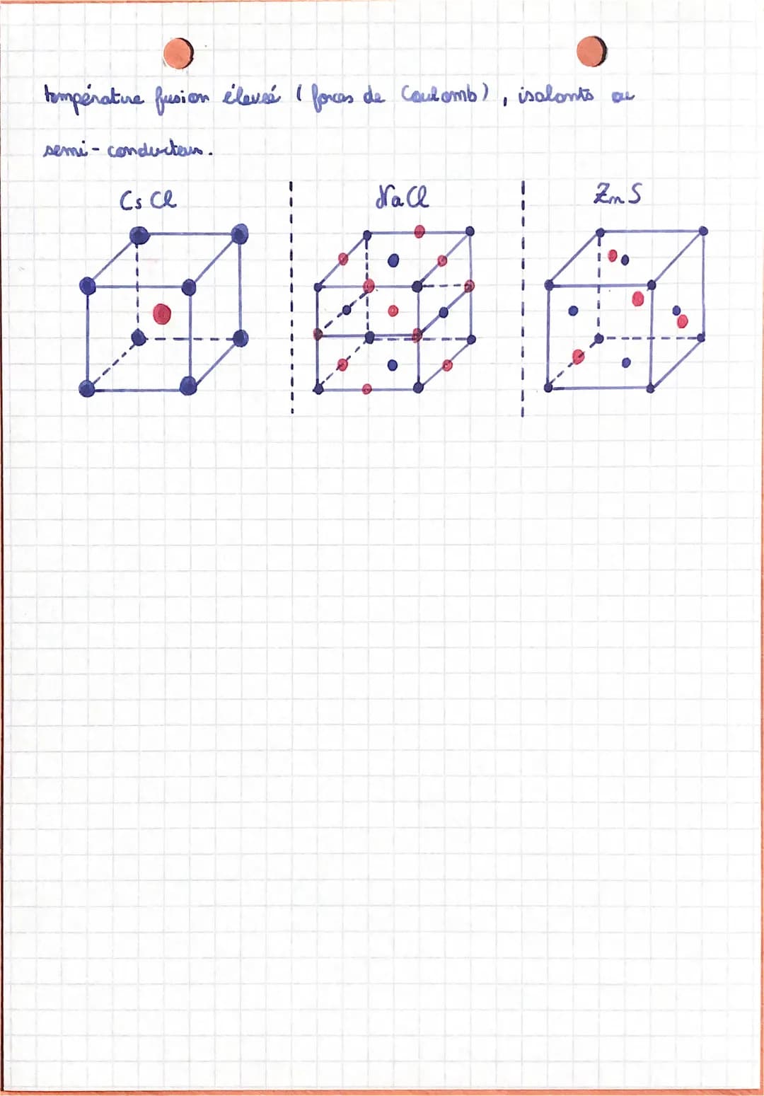 [Chimie]: Cristallographie

• définition: cristal parfait répetition periodique d'une maille

4 cristaux métalliques, ioniques, coveless, ma