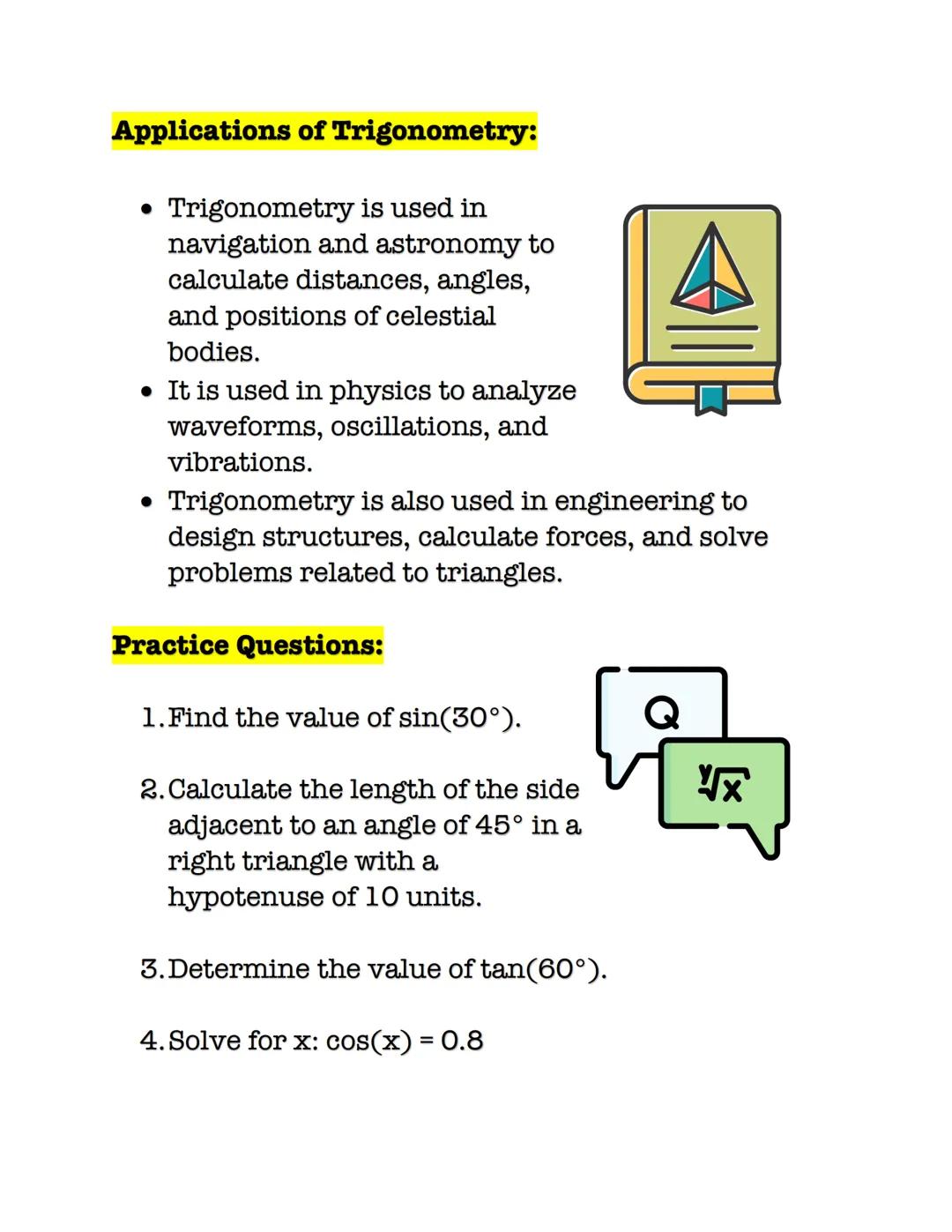 Title: Trigonometry and More...

Introduction:
- Trigonometry is a branch of
mathematics that deals with the
relationships between the angle