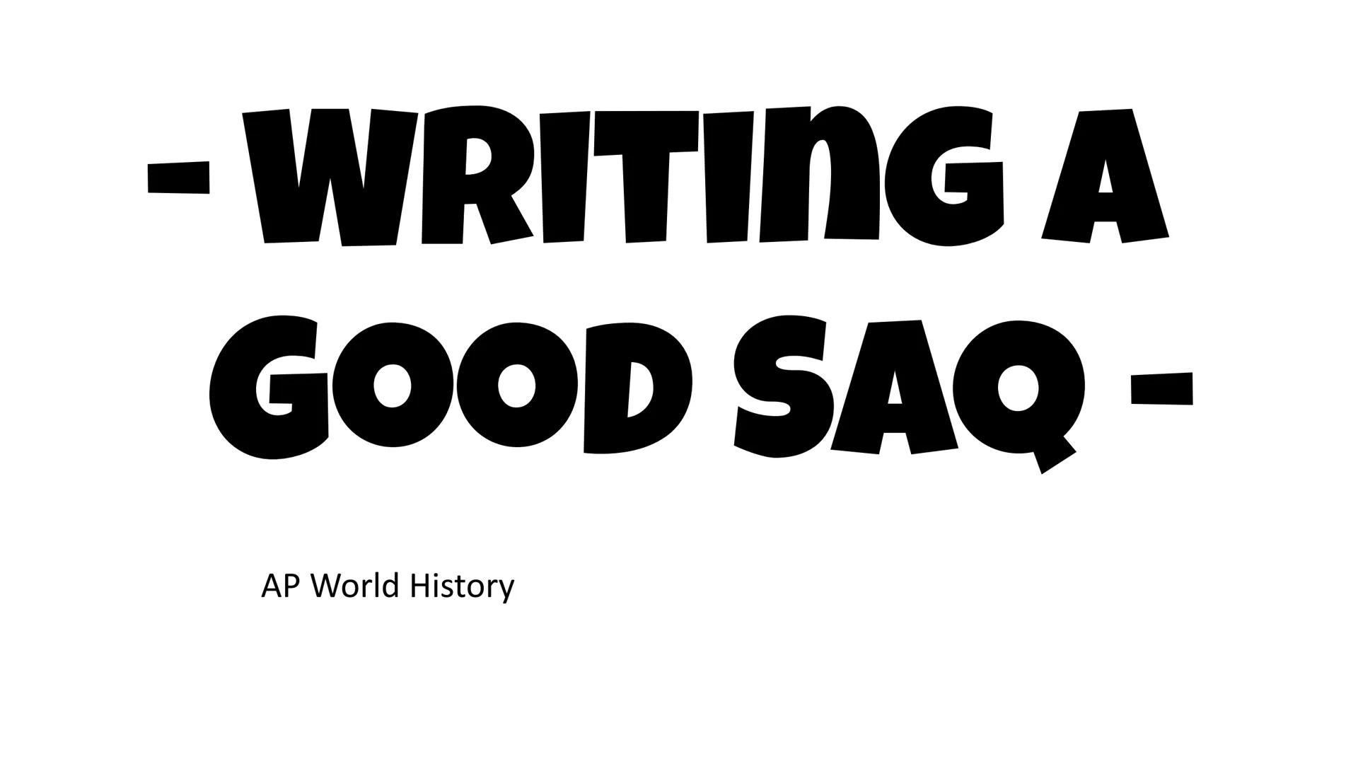 
<h2 id="whysaq">Why SAQ?</h2>
<p>The Short Answer Question (SAQ) is a question that requires a brief, specific, and accurate answer. It doe