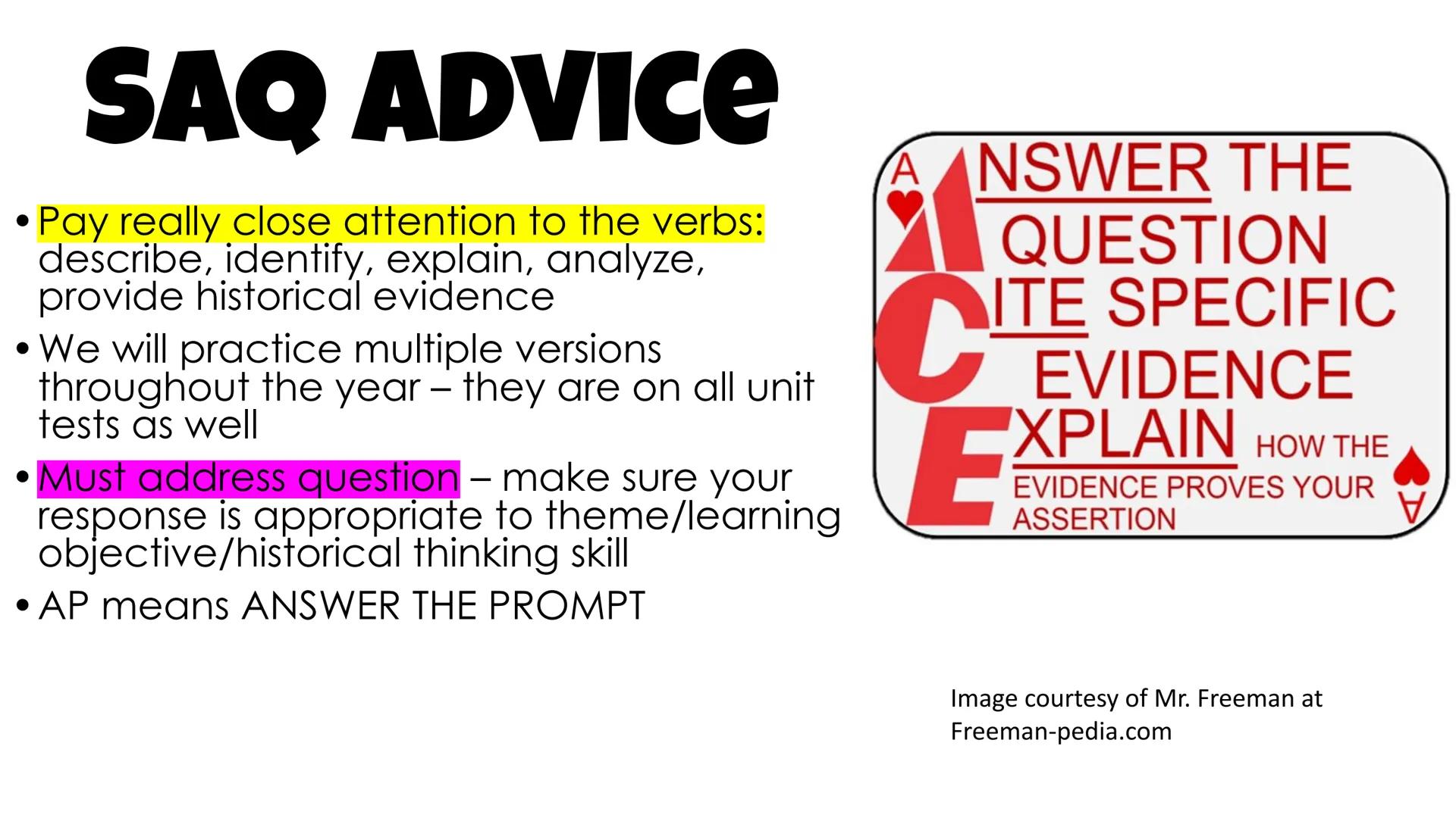
<h2 id="whysaq">Why SAQ?</h2>
<p>The Short Answer Question (SAQ) is a question that requires a brief, specific, and accurate answer. It doe